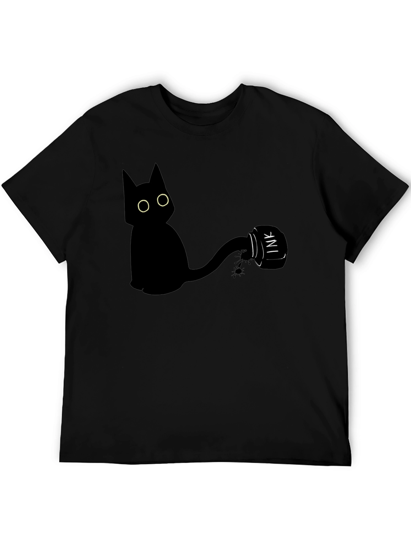 Black Cat Ink T-Shirt - Quirky Graphic Tee