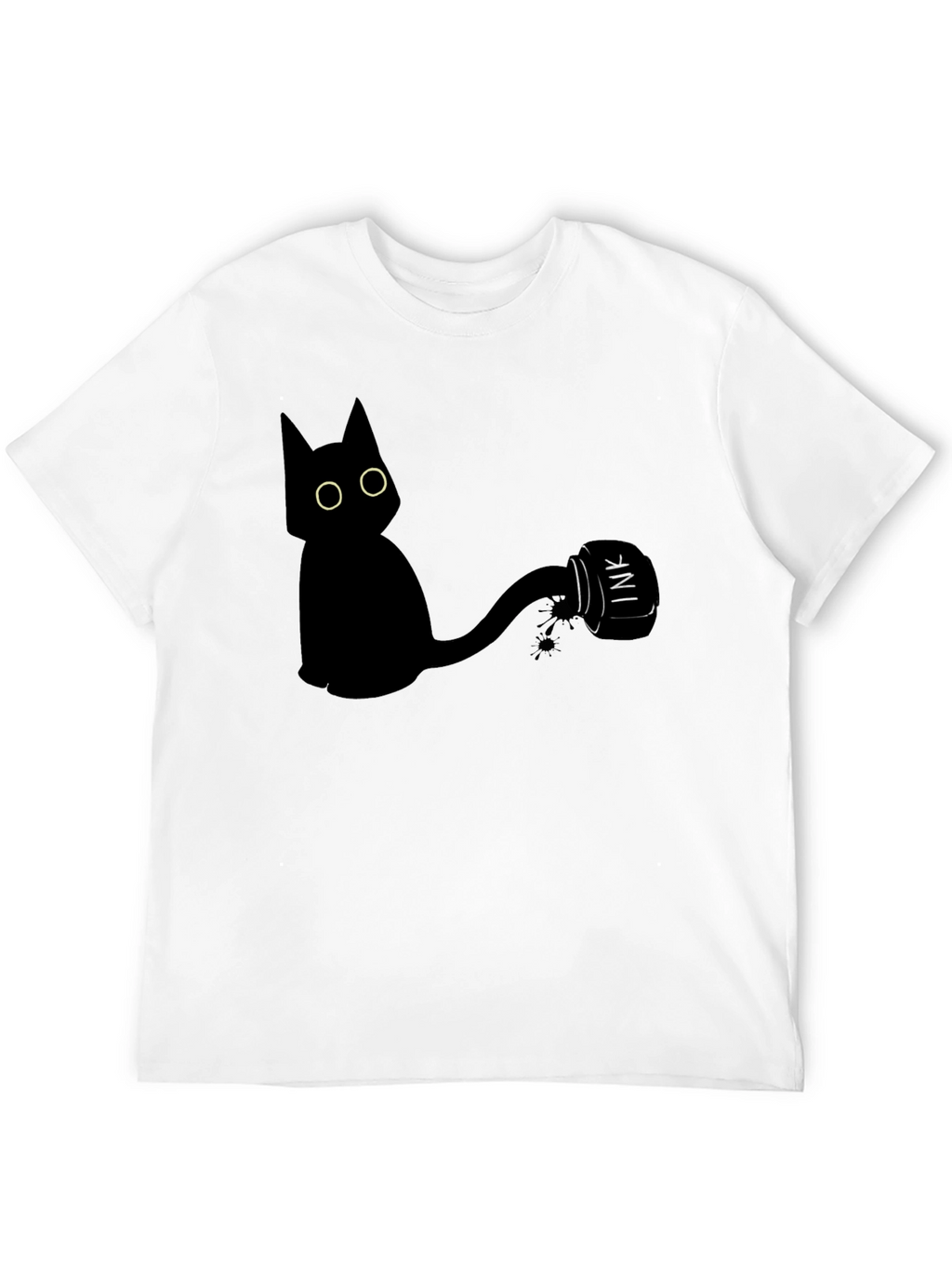 Black Cat Ink T-Shirt - Quirky Graphic Tee