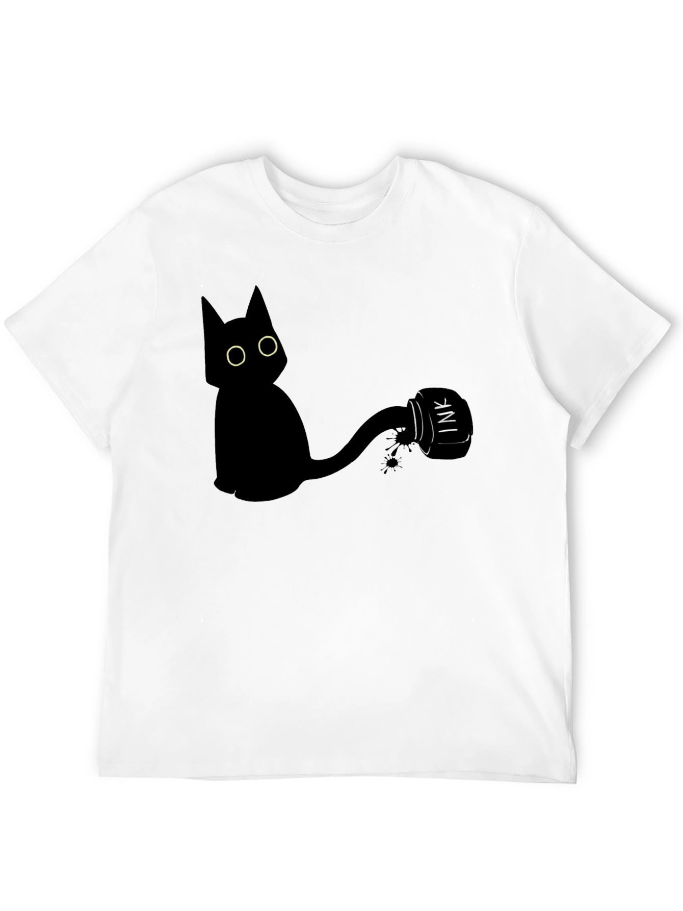 Black Cat Ink T-Shirt - Quirky Graphic Tee
