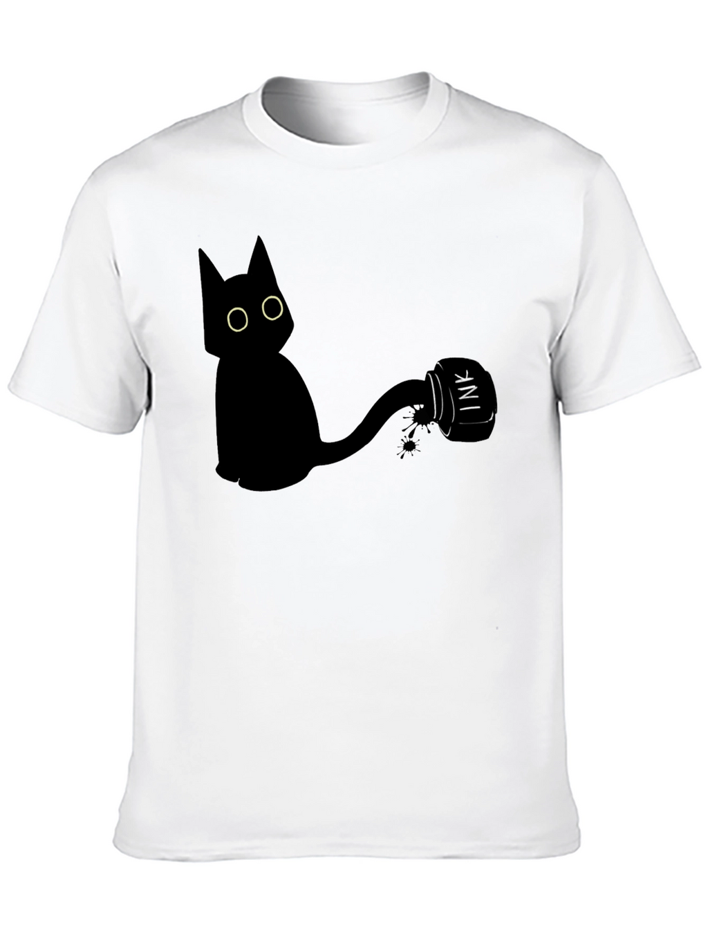 Black Cat Ink T-Shirt - Quirky Graphic Tee