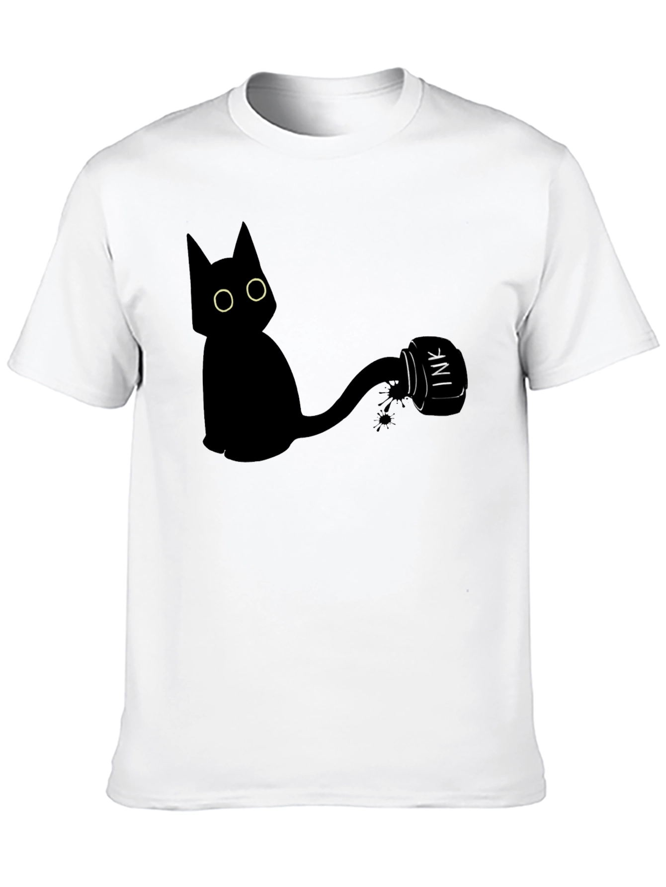 Black Cat Ink T-Shirt - Quirky Graphic Tee