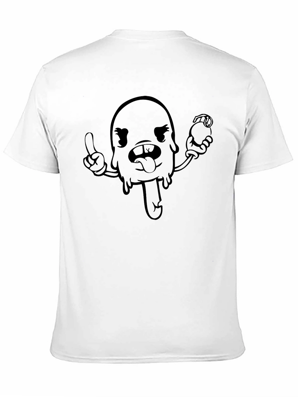 Cartoon Character Graphic Tee - Black