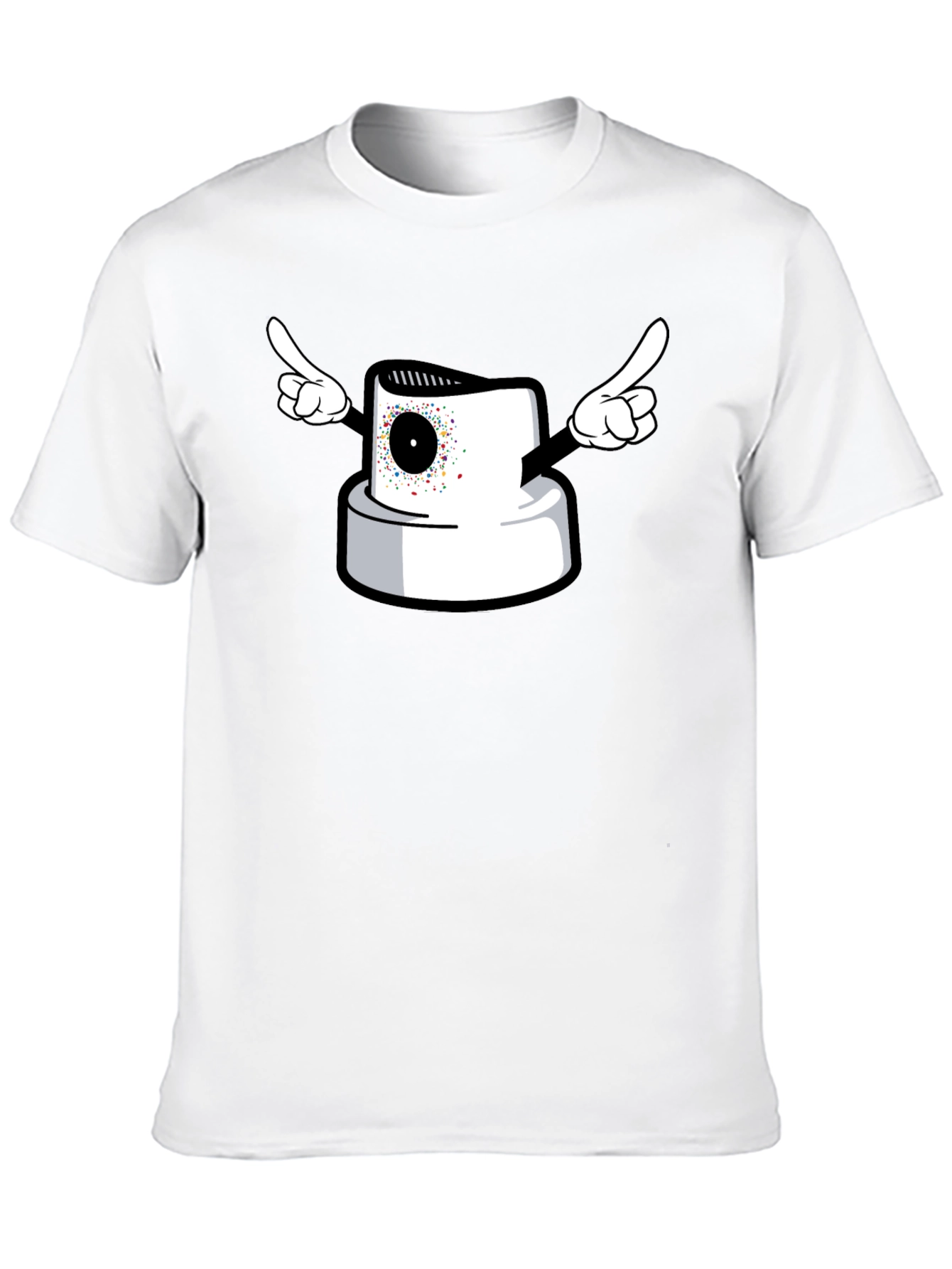 Spray Paint Cap Cartoon Graphic T-Shirt