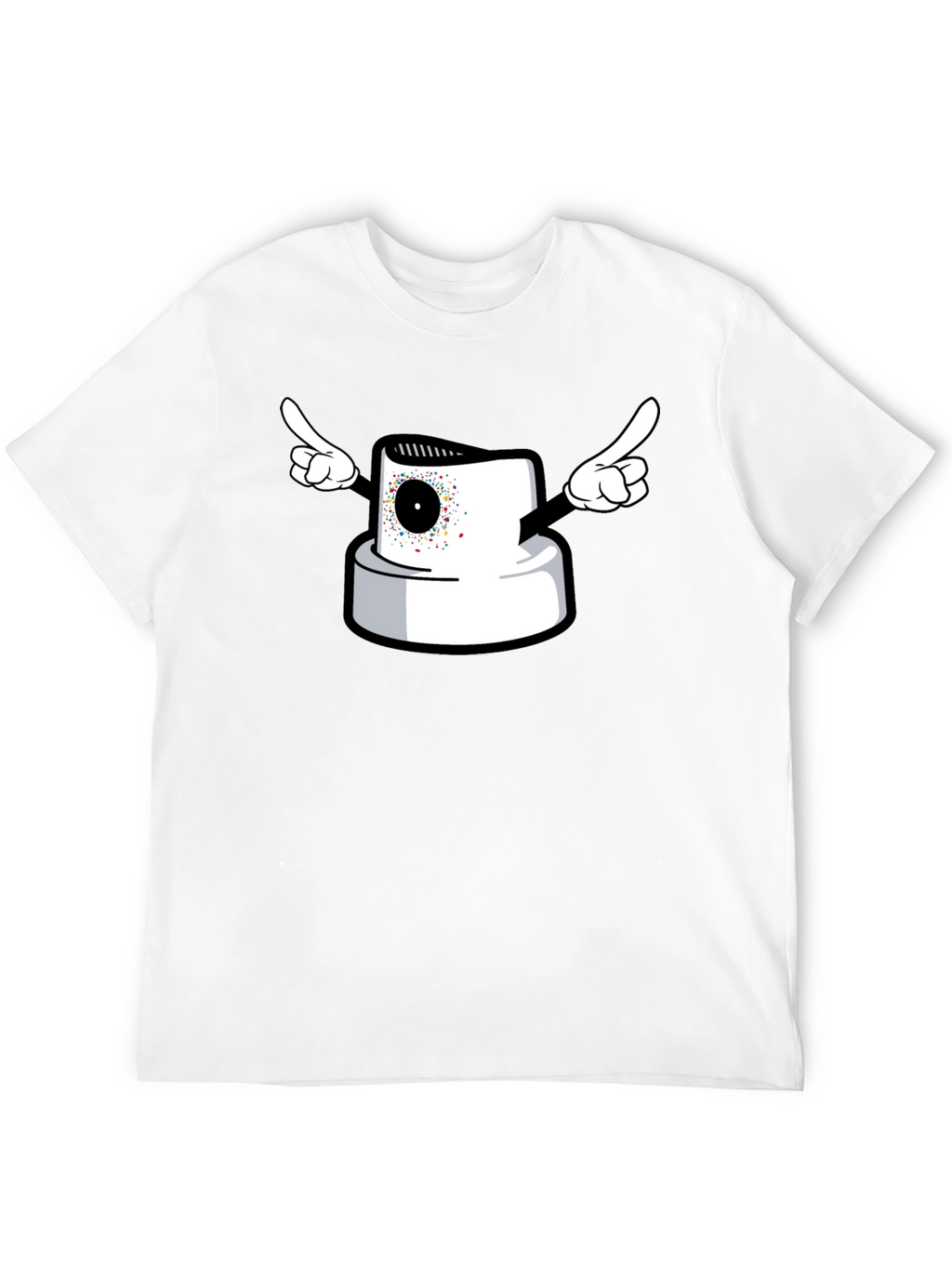 Spray Paint Cap Cartoon Graphic T-Shirt