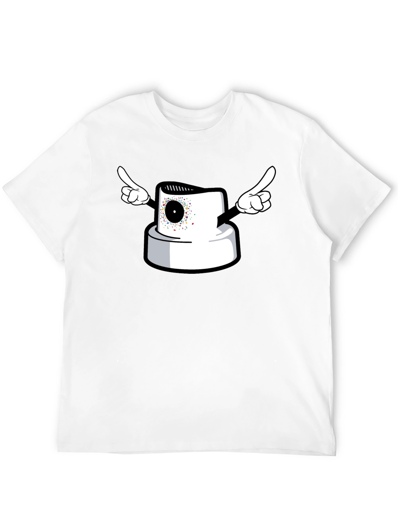 Spray Paint Cap Cartoon Graphic T-Shirt