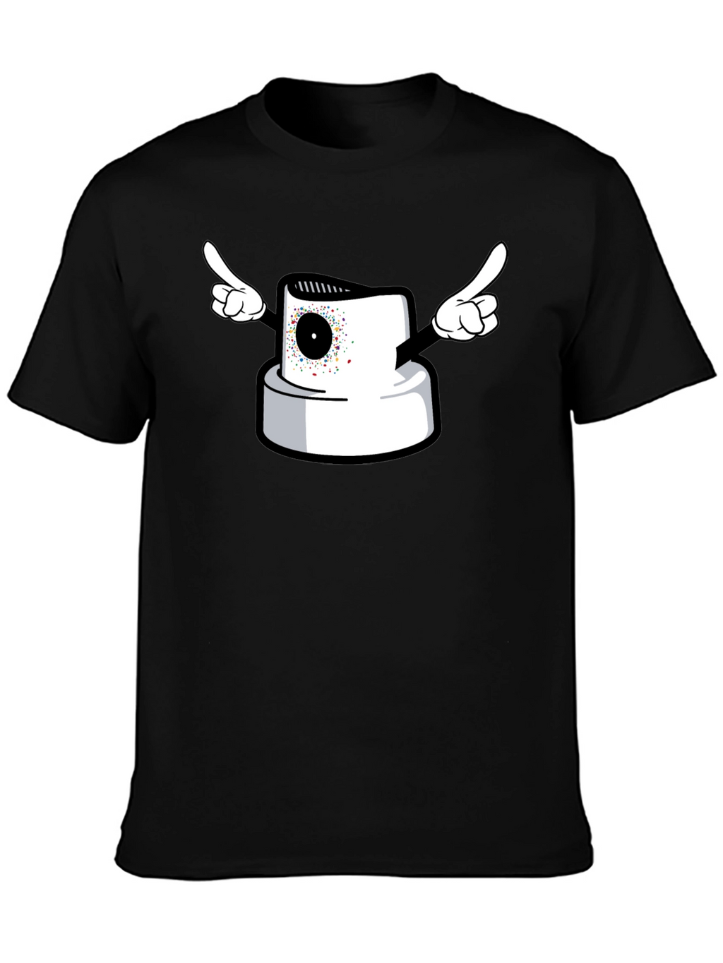 Spray Paint Cap Cartoon Graphic T-Shirt