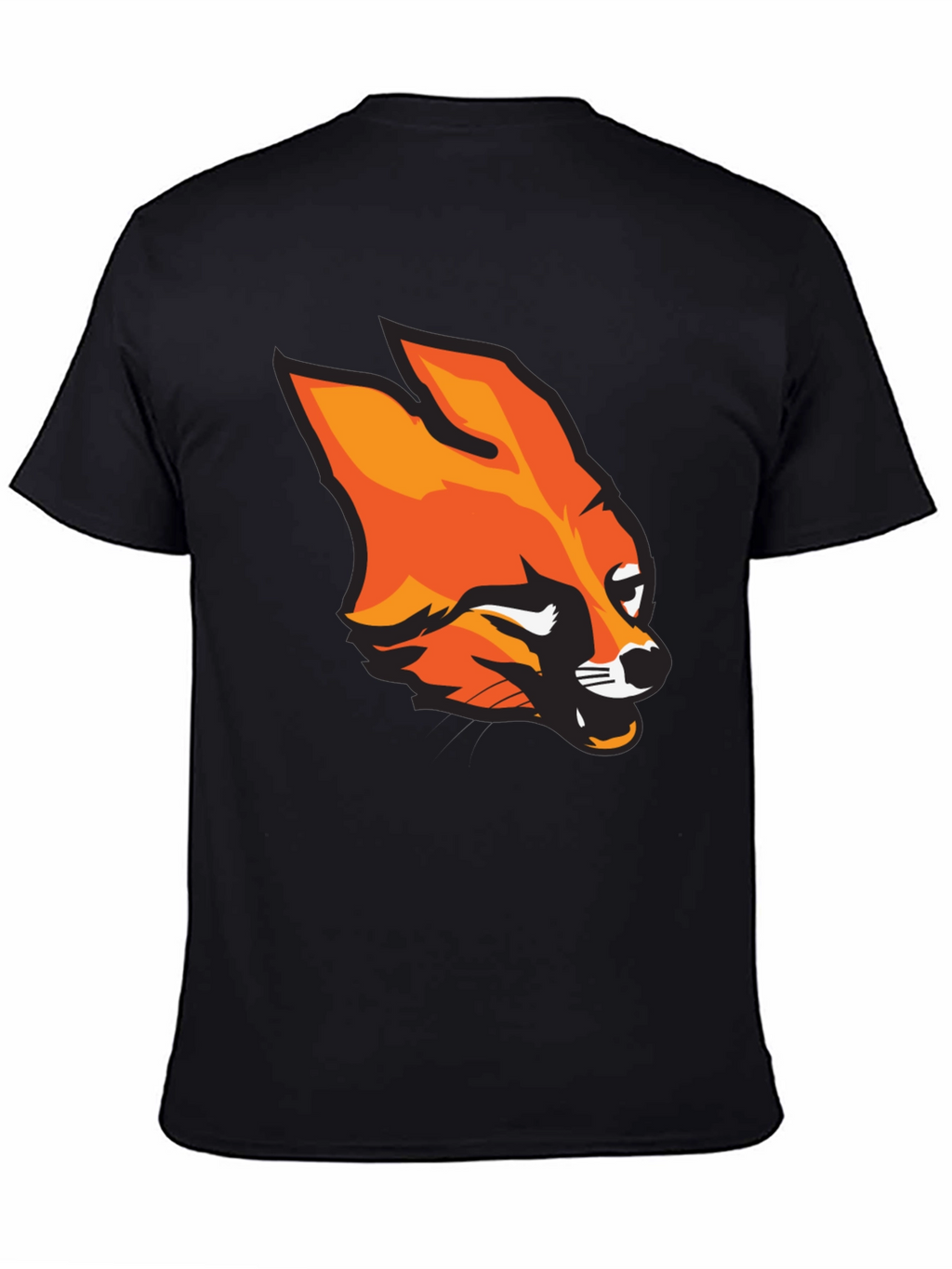 Mens Black T-Shirt with Bold Fox Graphic