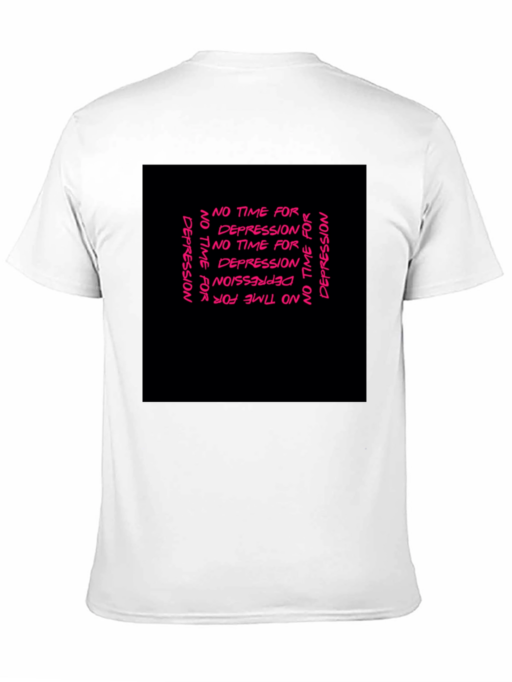 Edgy No Time For Depression Black Graphic T-Shirt