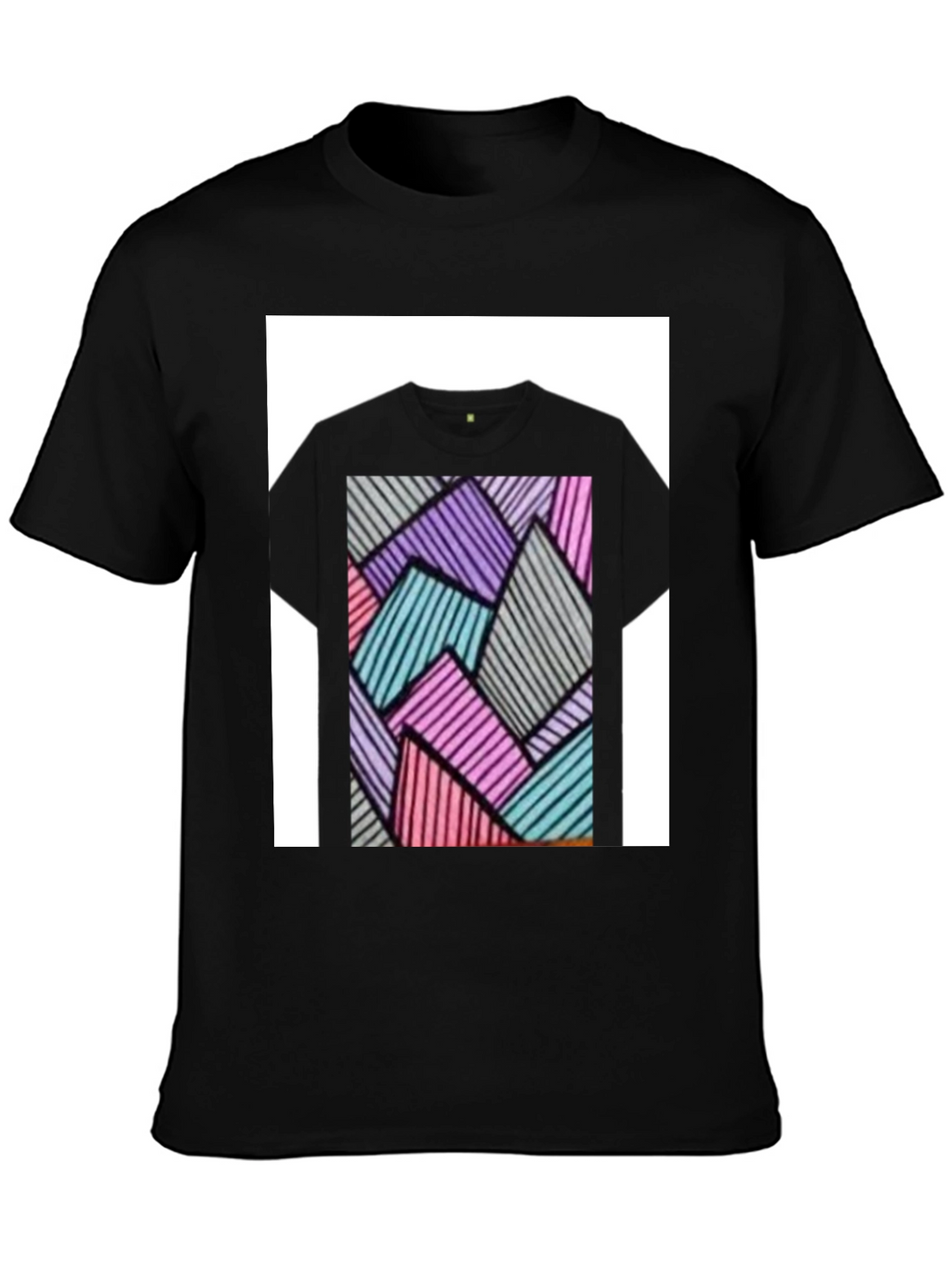 Abstract Geometric Black T-Shirt