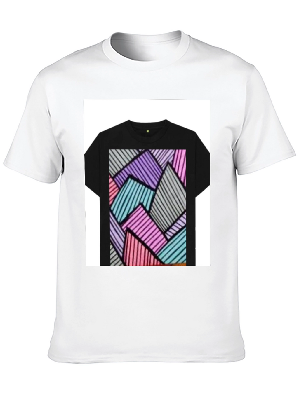 Abstract Geometric Black T-Shirt