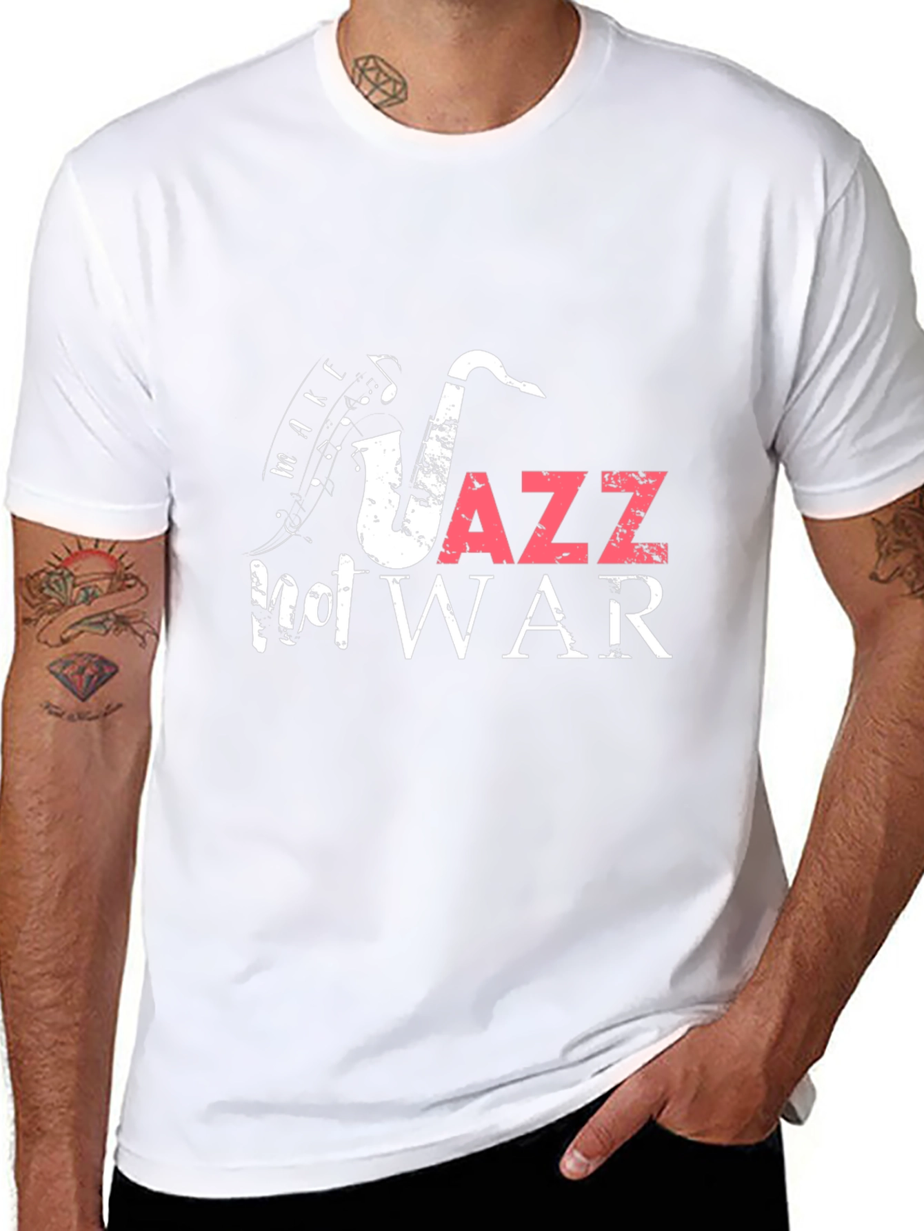 Jazz Not War Black Graphic Tee