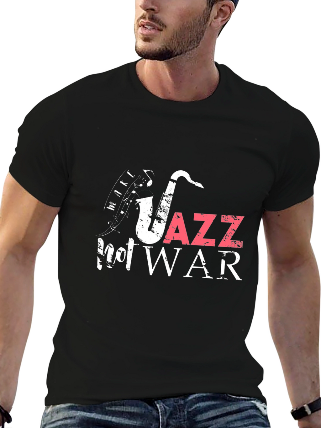 Jazz Not War Black Graphic Tee