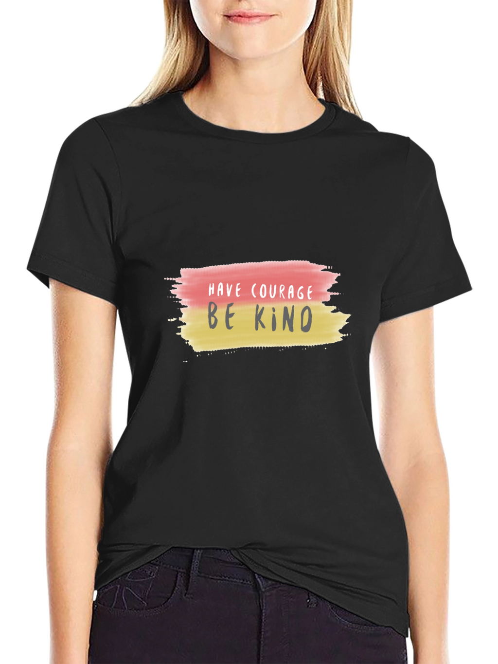 Courage & Kindness Black T-Shirt - Motivational Design