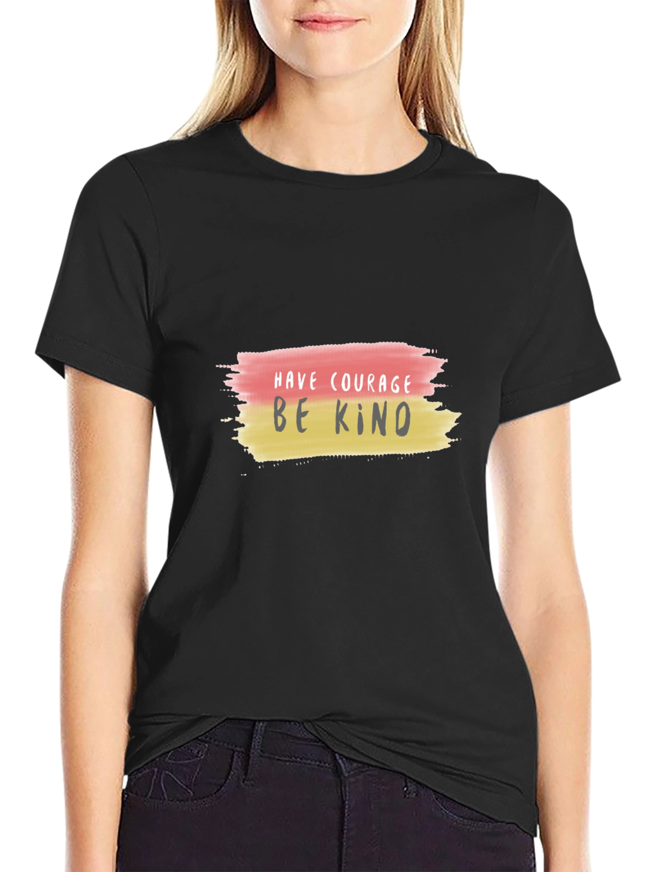 Courage & Kindness Black T-Shirt - Motivational Design