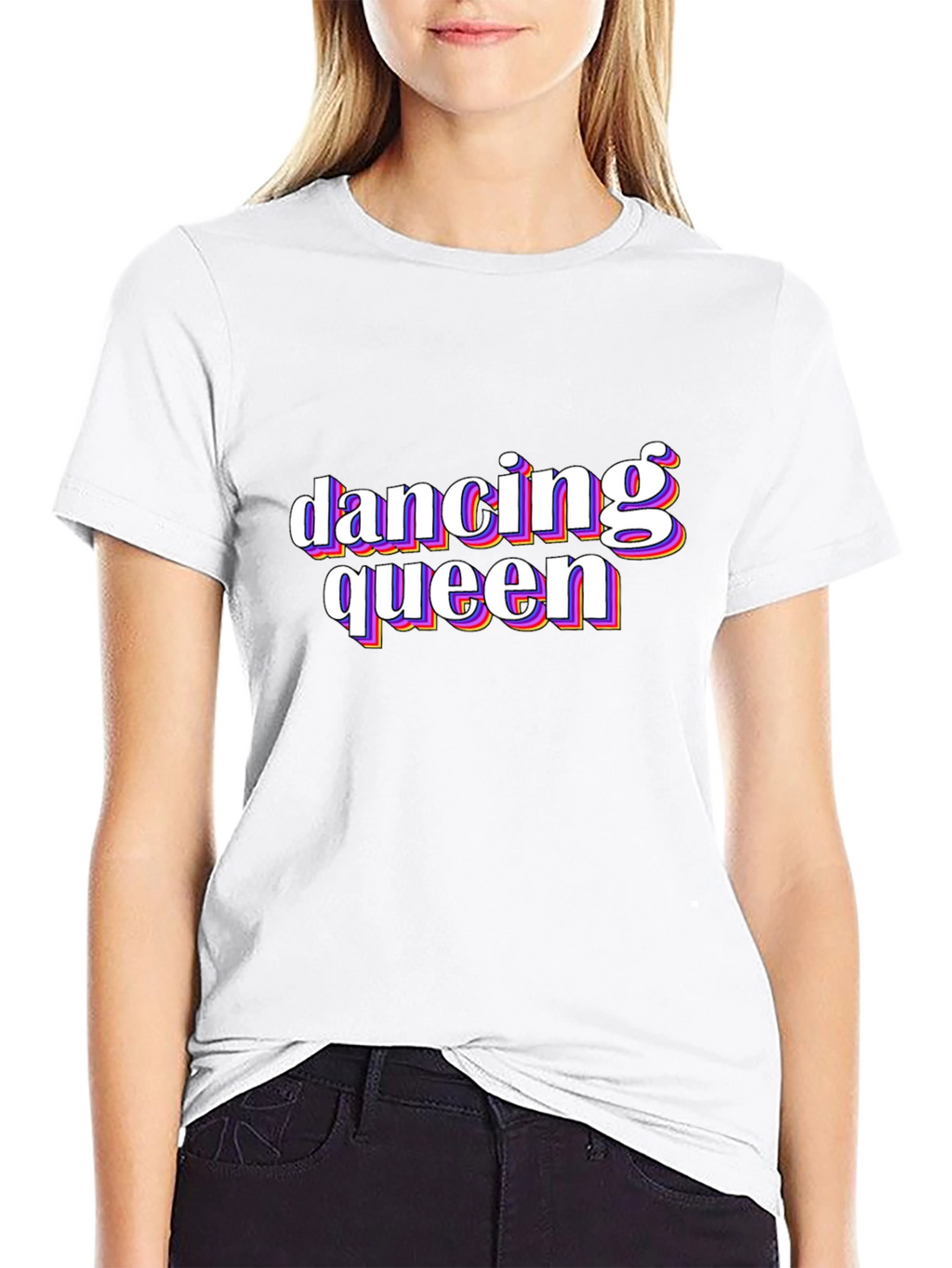 Dancing Queen Retro Graphic Tee - Black