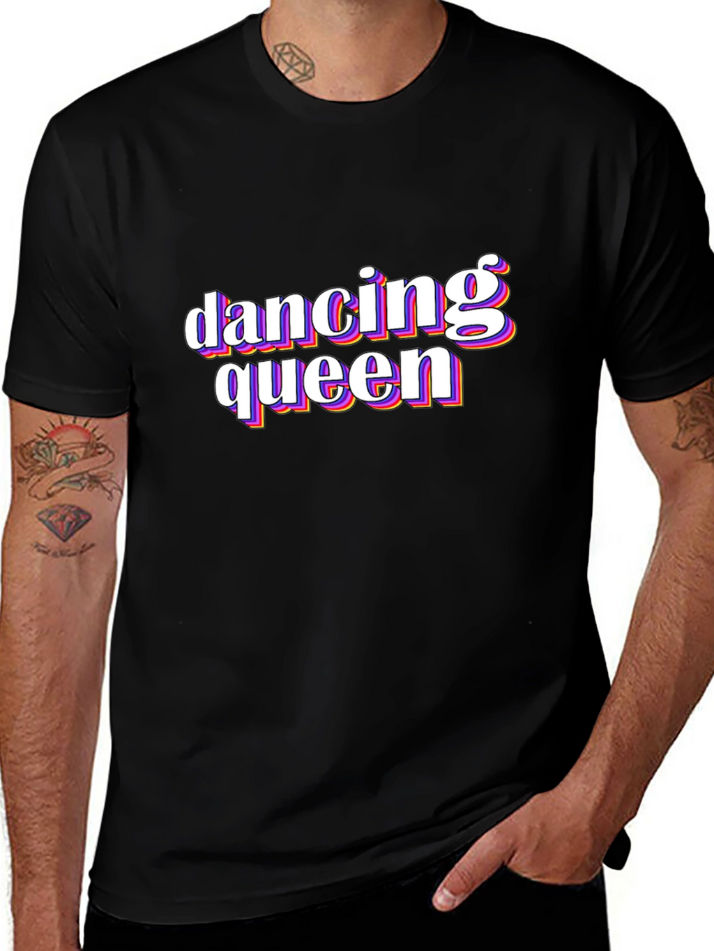 Dancing Queen Retro Graphic Tee - Black