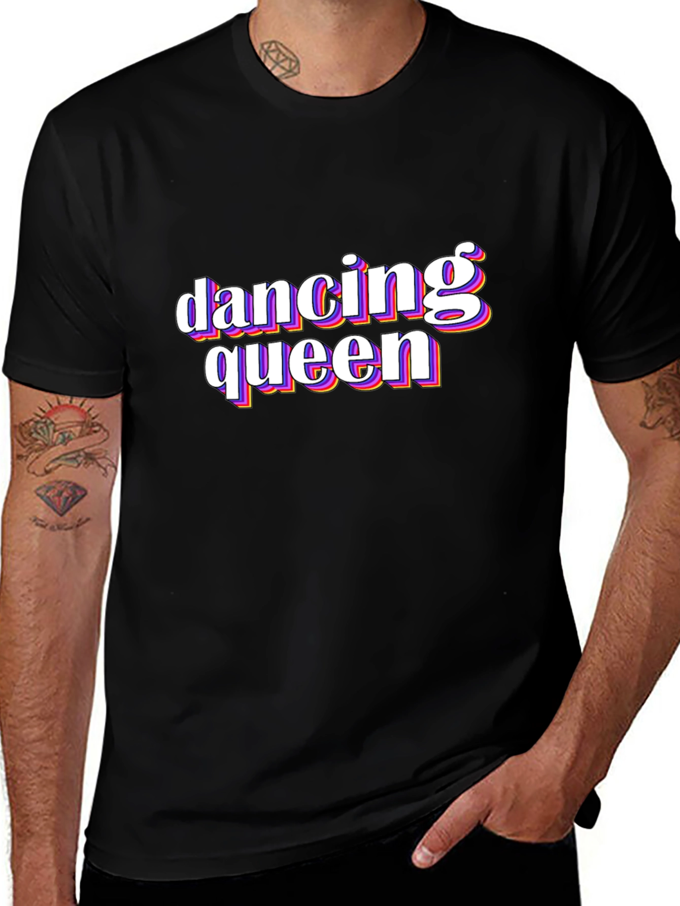 Dancing Queen Retro Graphic Tee - Black