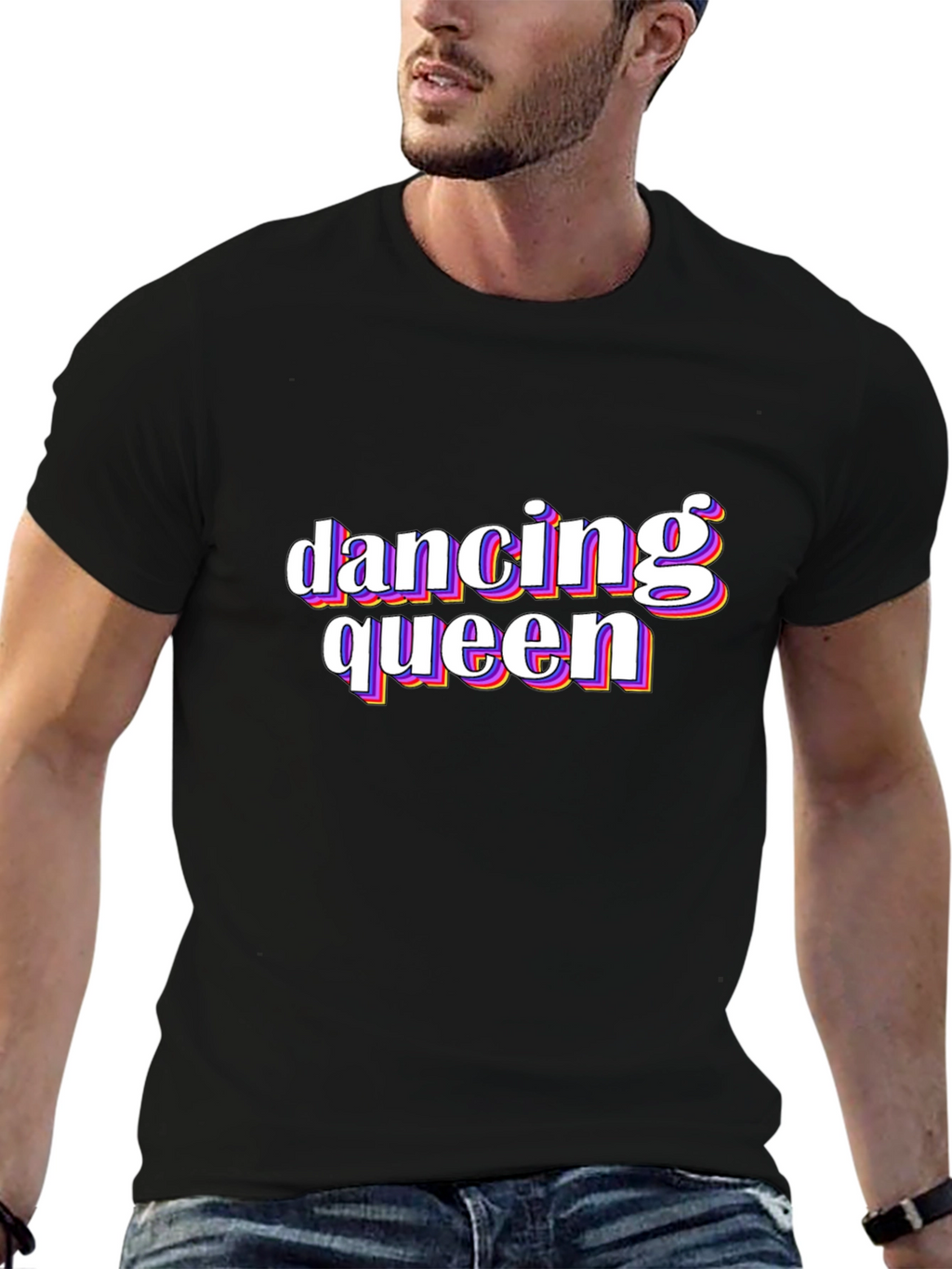 Dancing Queen Retro Graphic Tee - Black