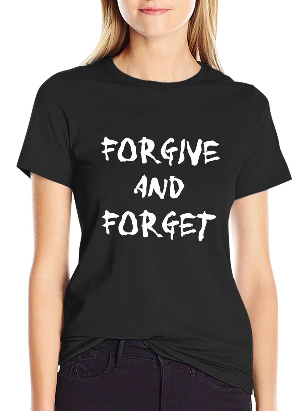 Forgive and Forget Black Graphic T-Shirt