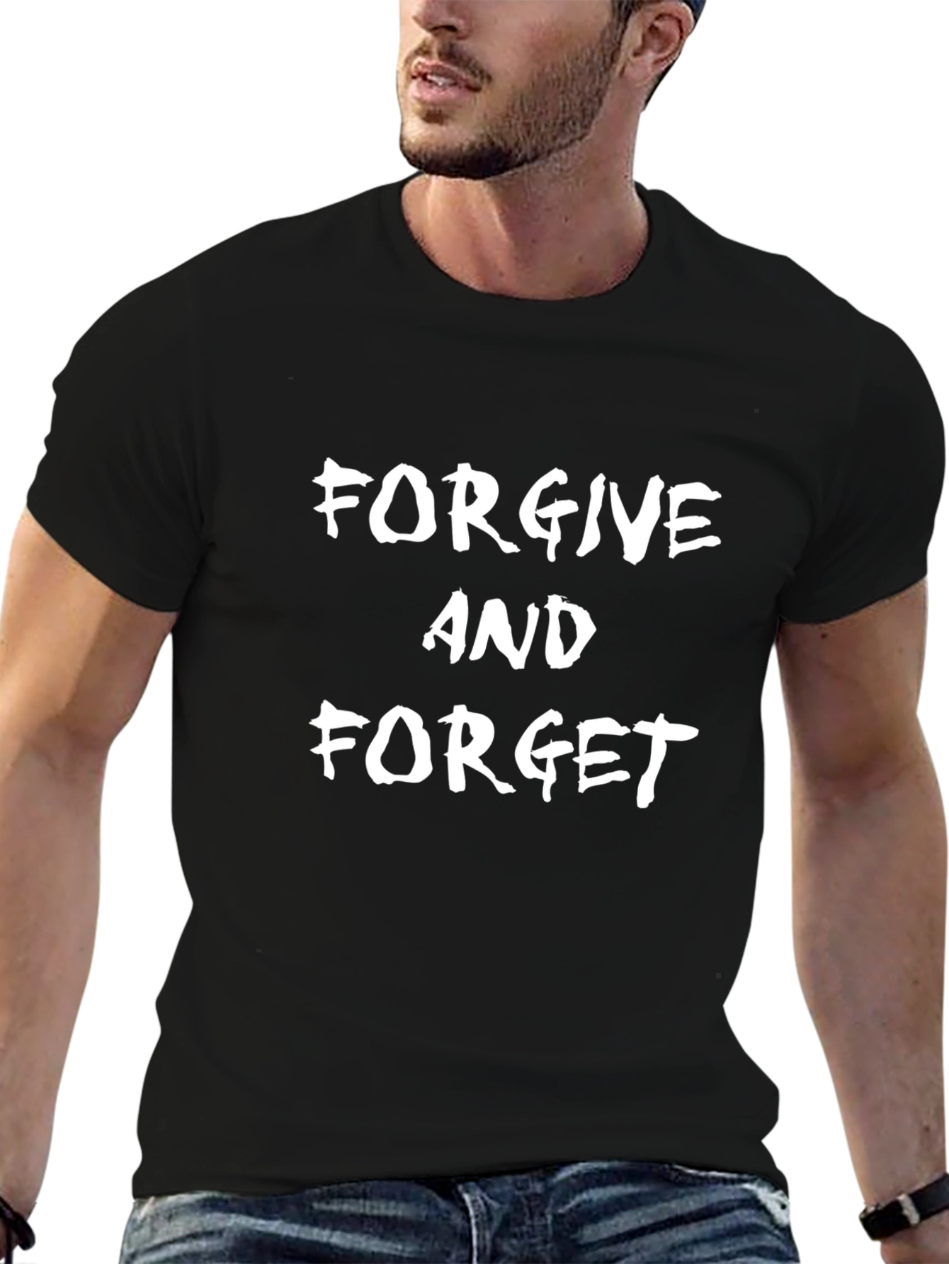 Forgive and Forget Black Graphic T-Shirt