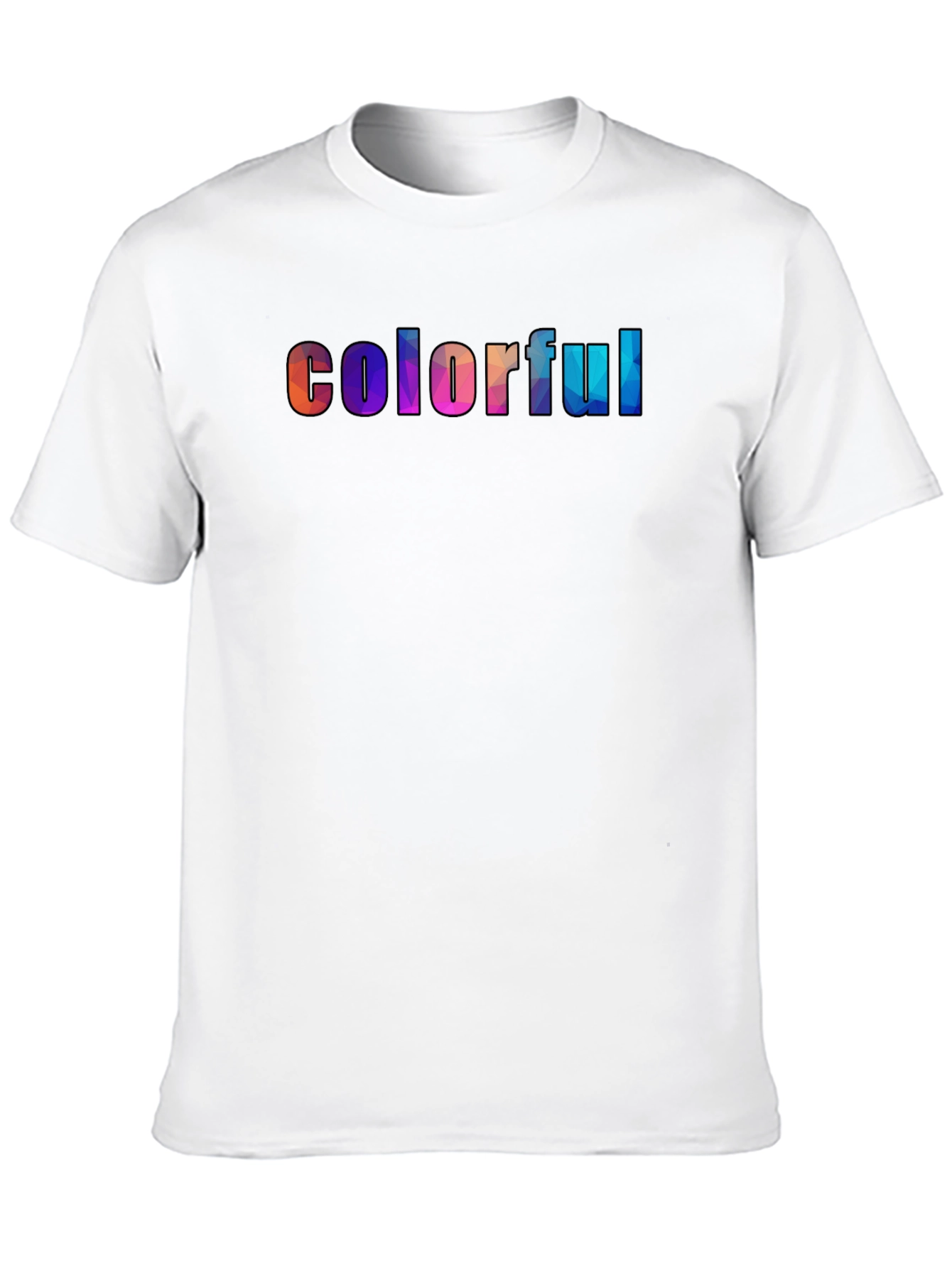 Colorful Word Art Graphic Tee - Mens Black T-Shirt