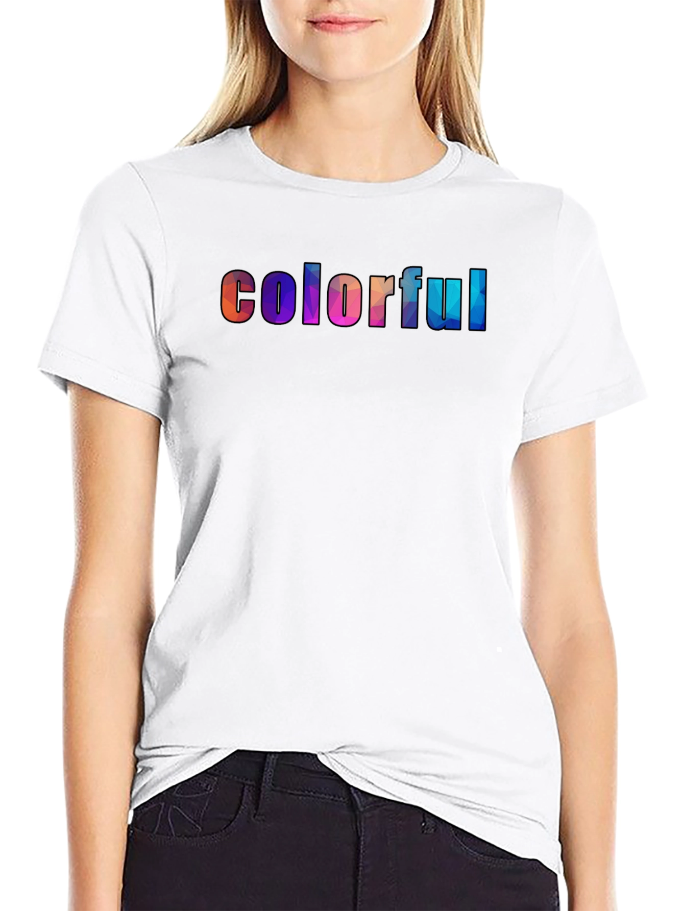 Colorful Word Art Graphic Tee - Mens Black T-Shirt