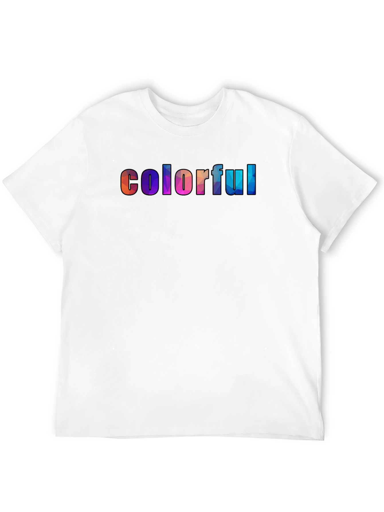 Colorful Word Art Graphic Tee - Mens Black T-Shirt