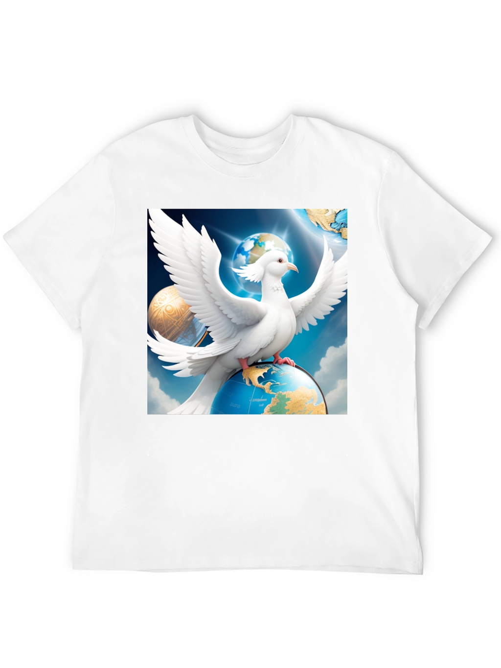 Dove Peace Globe Black T-Shirt