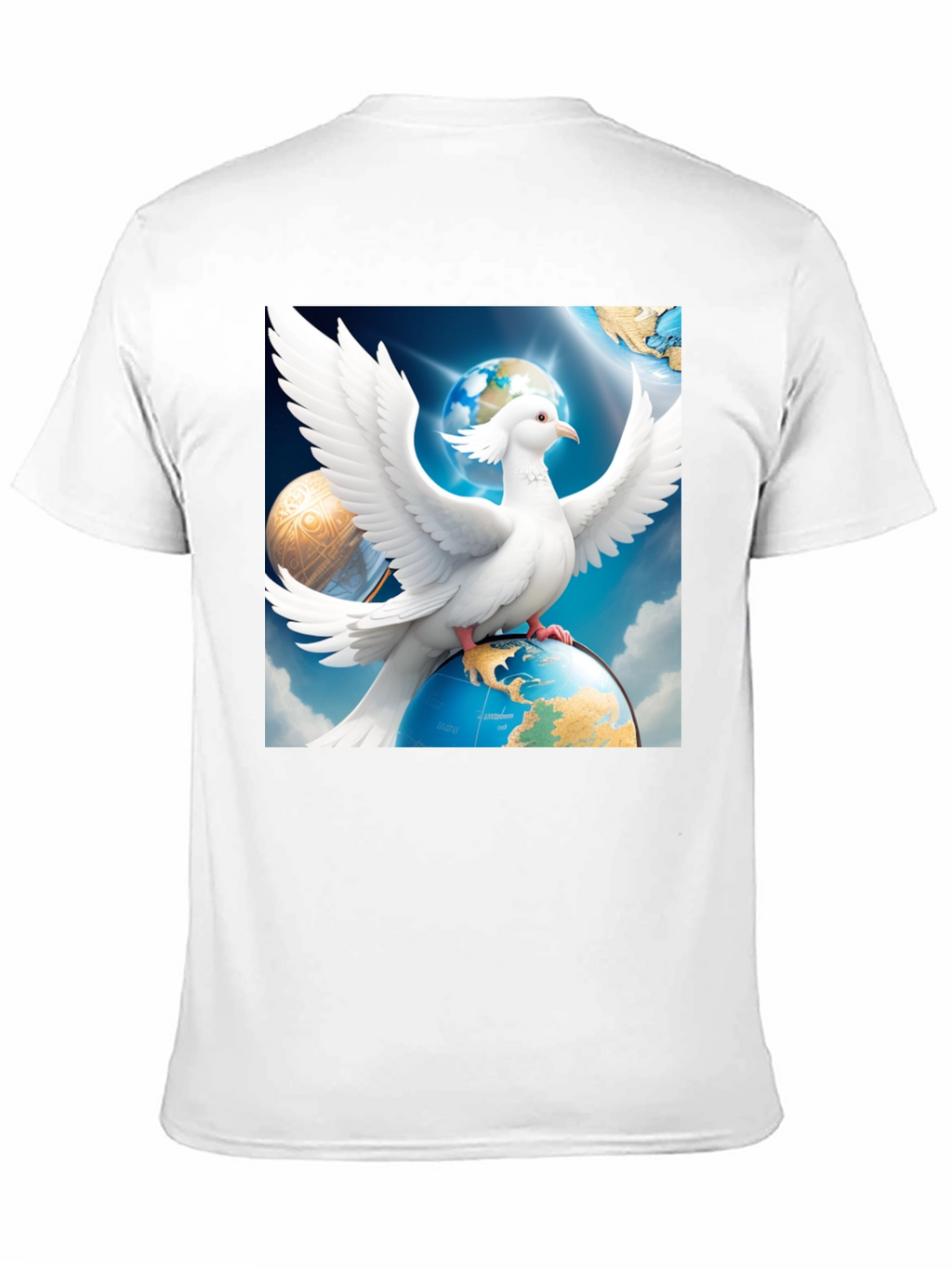 Dove Peace Globe Black T-Shirt