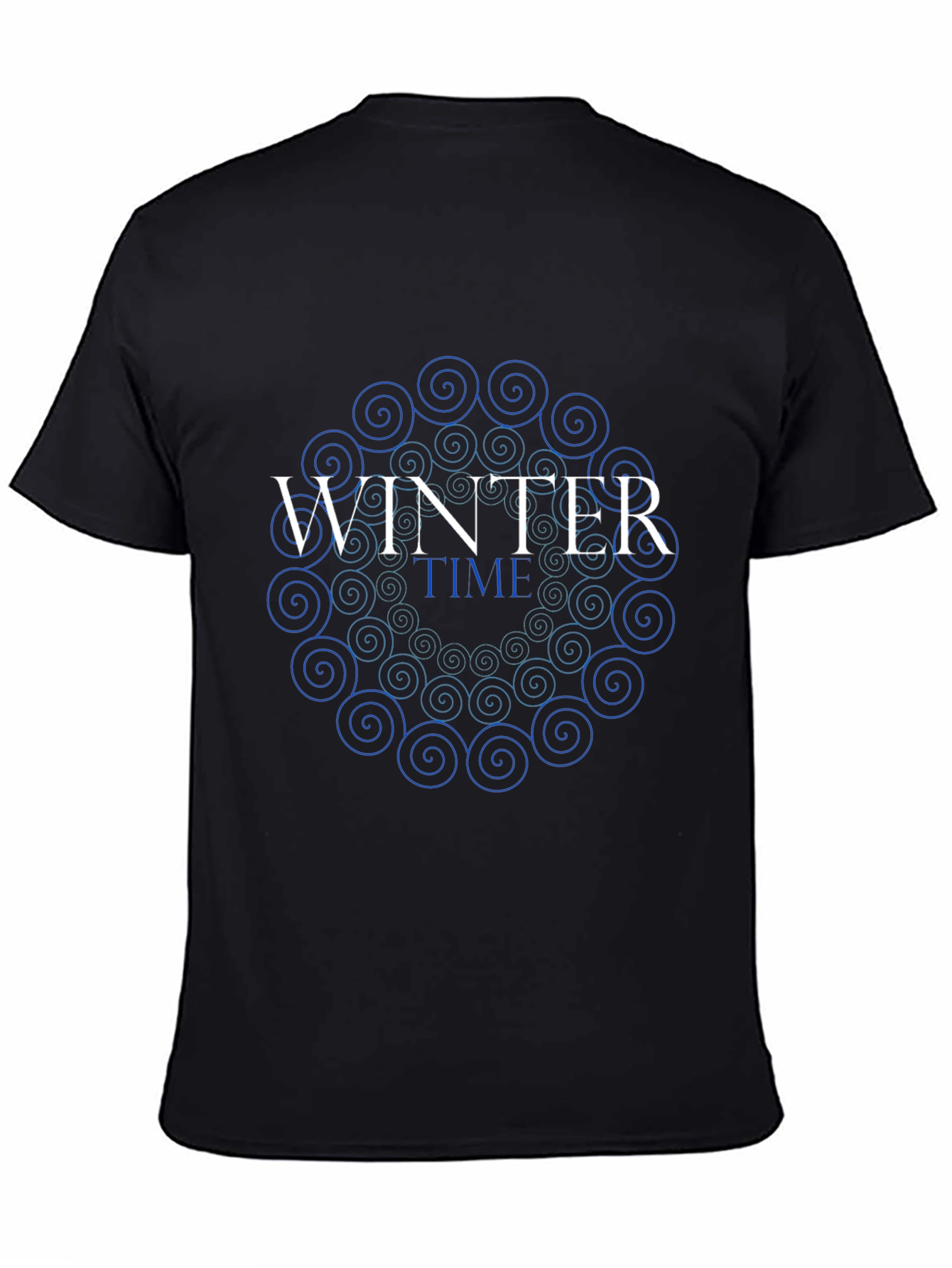 Winter Time Swirl Graphic Tee - Stylish Black T-Shirt