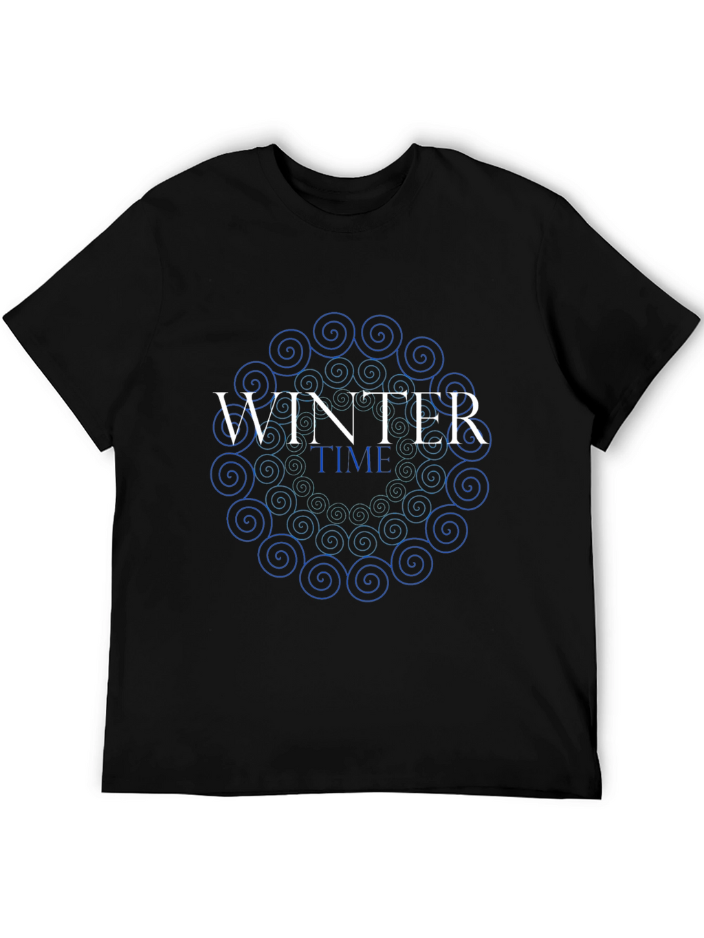 Winter Time Swirl Graphic Tee - Stylish Black T-Shirt