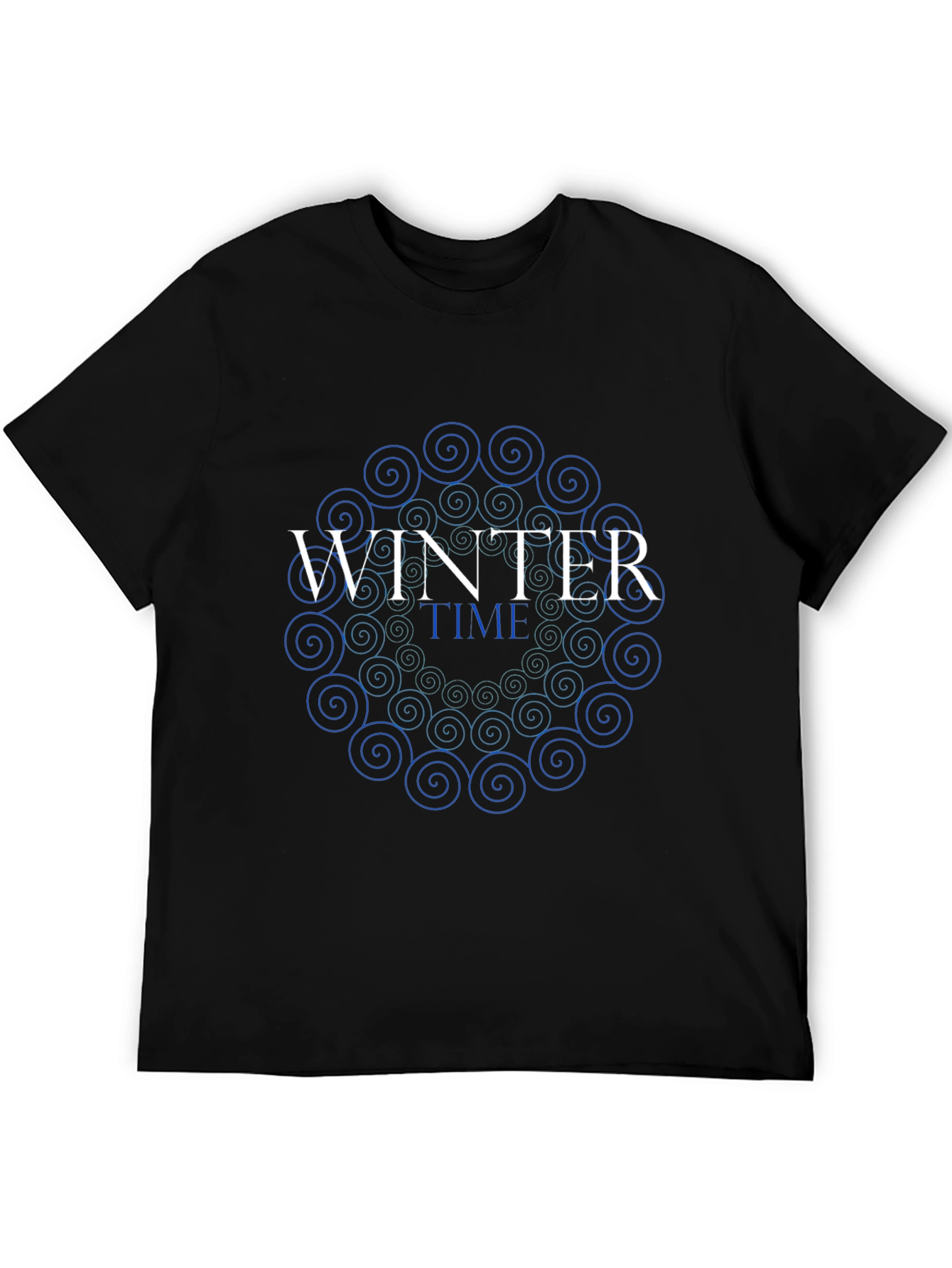 Winter Time Swirl Graphic Tee - Stylish Black T-Shirt