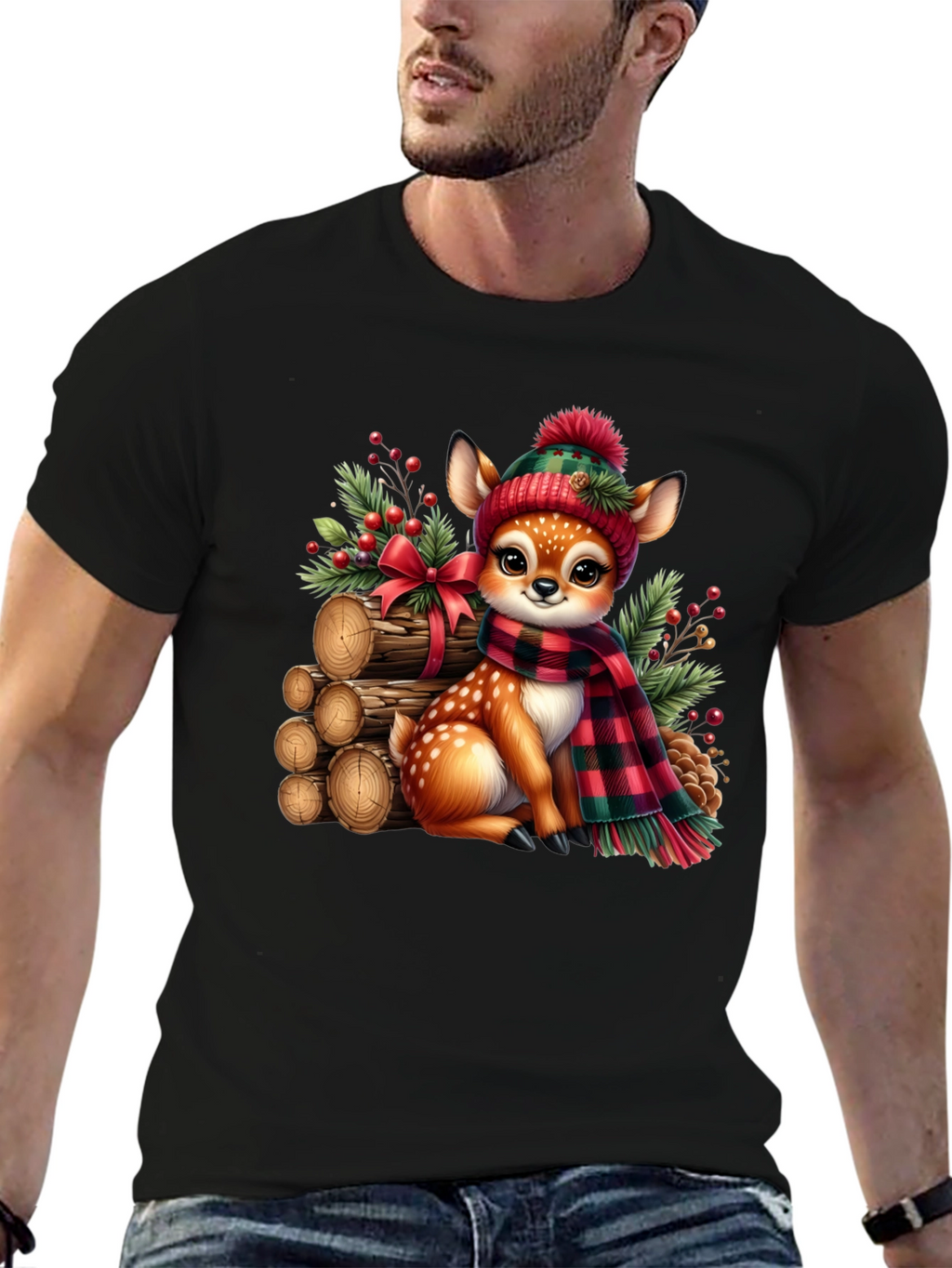 Festive Deer Graphic Tee