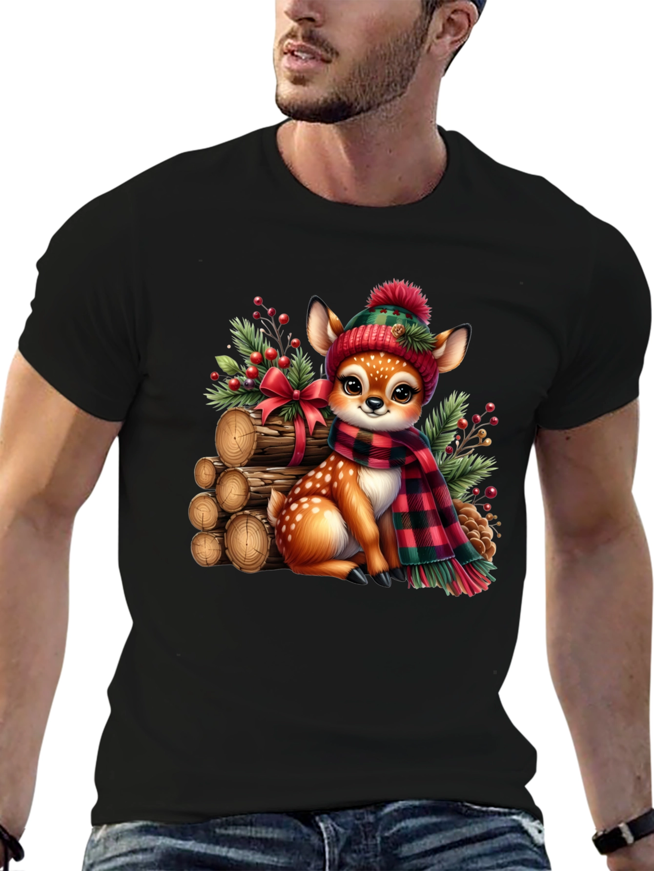 Festive Deer Graphic Tee