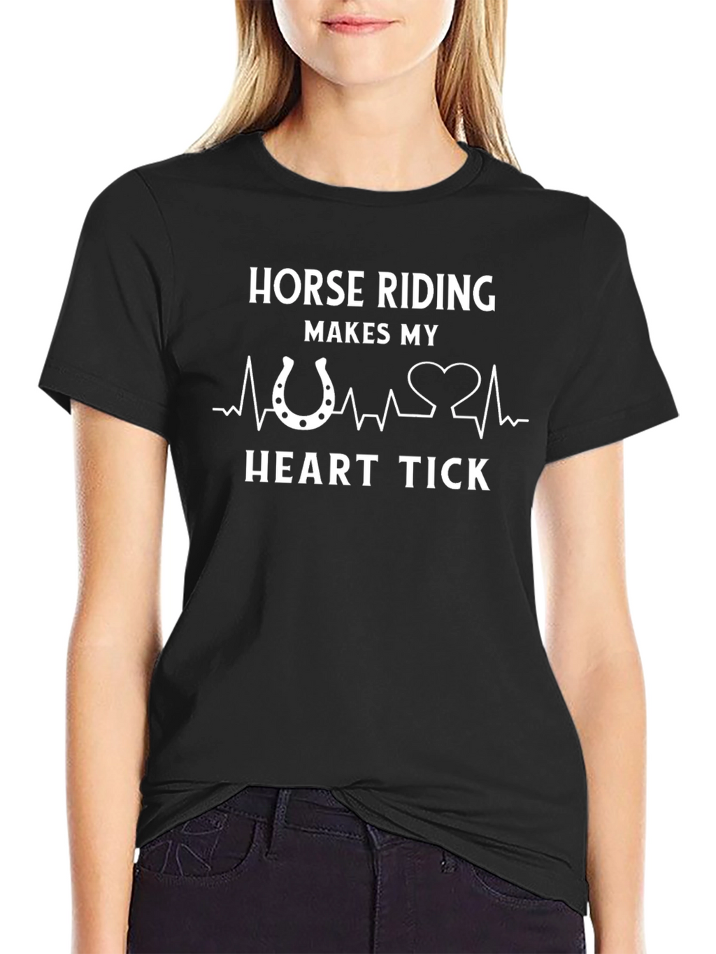 Horse Riding Heart Tick T-Shirt
