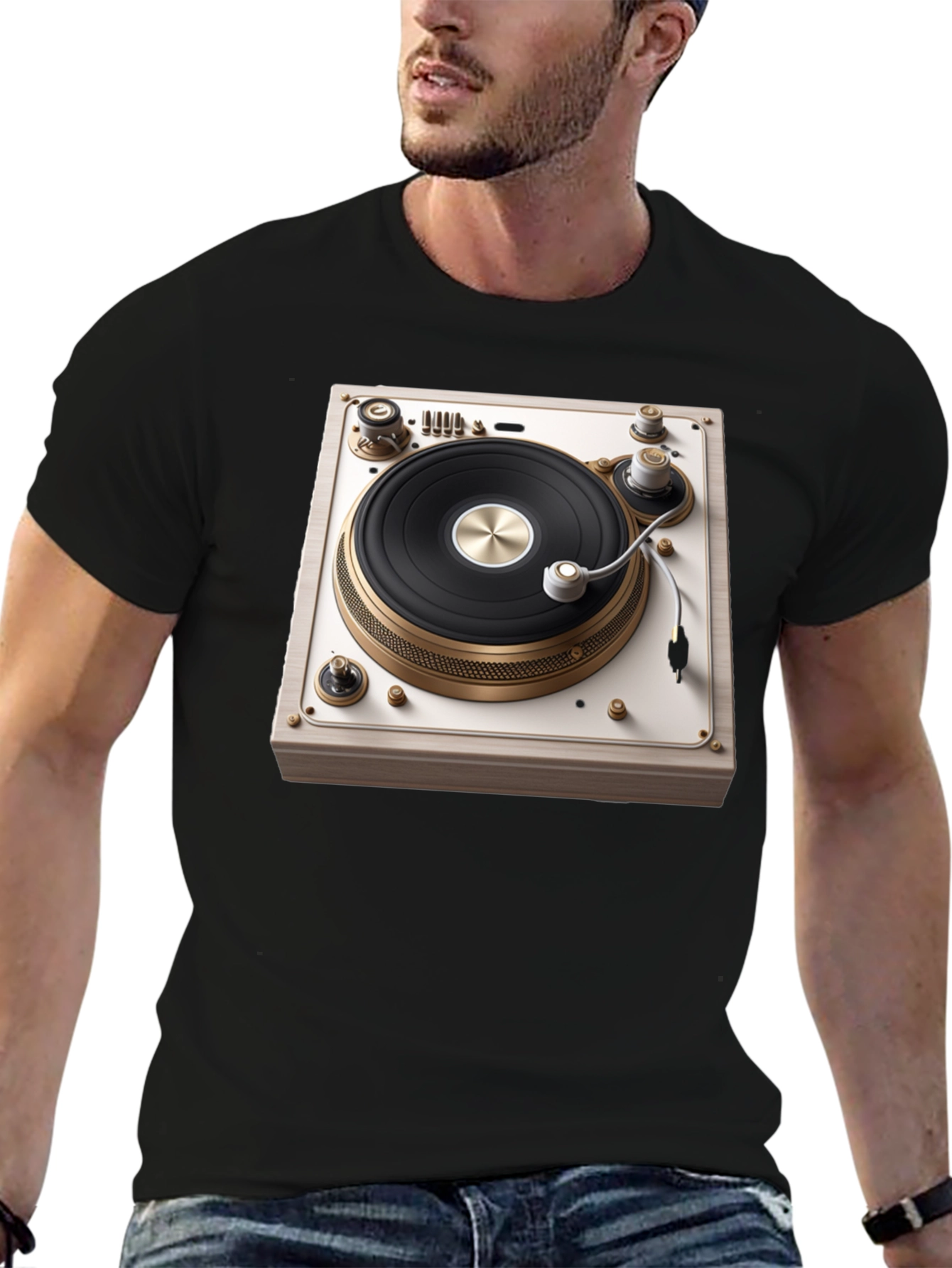 Vintage Turntable Graphic Tee - DJ Inspired