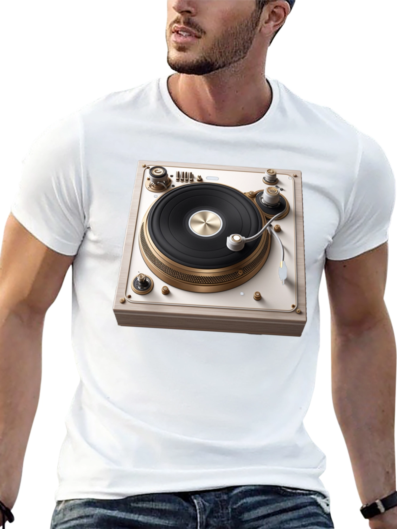 Vintage Turntable Graphic Tee - DJ Inspired