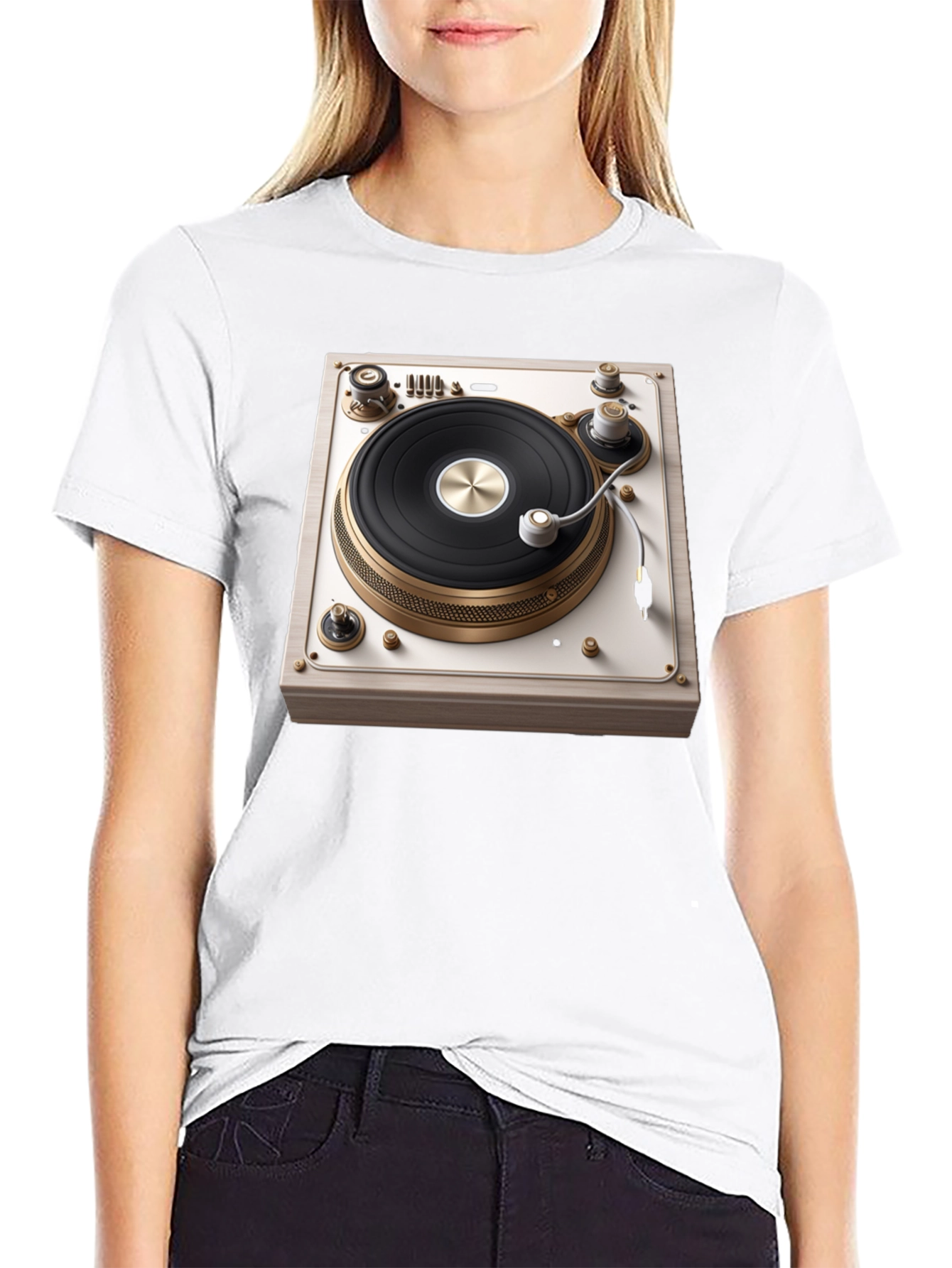 Vintage Turntable Graphic Tee - DJ Inspired