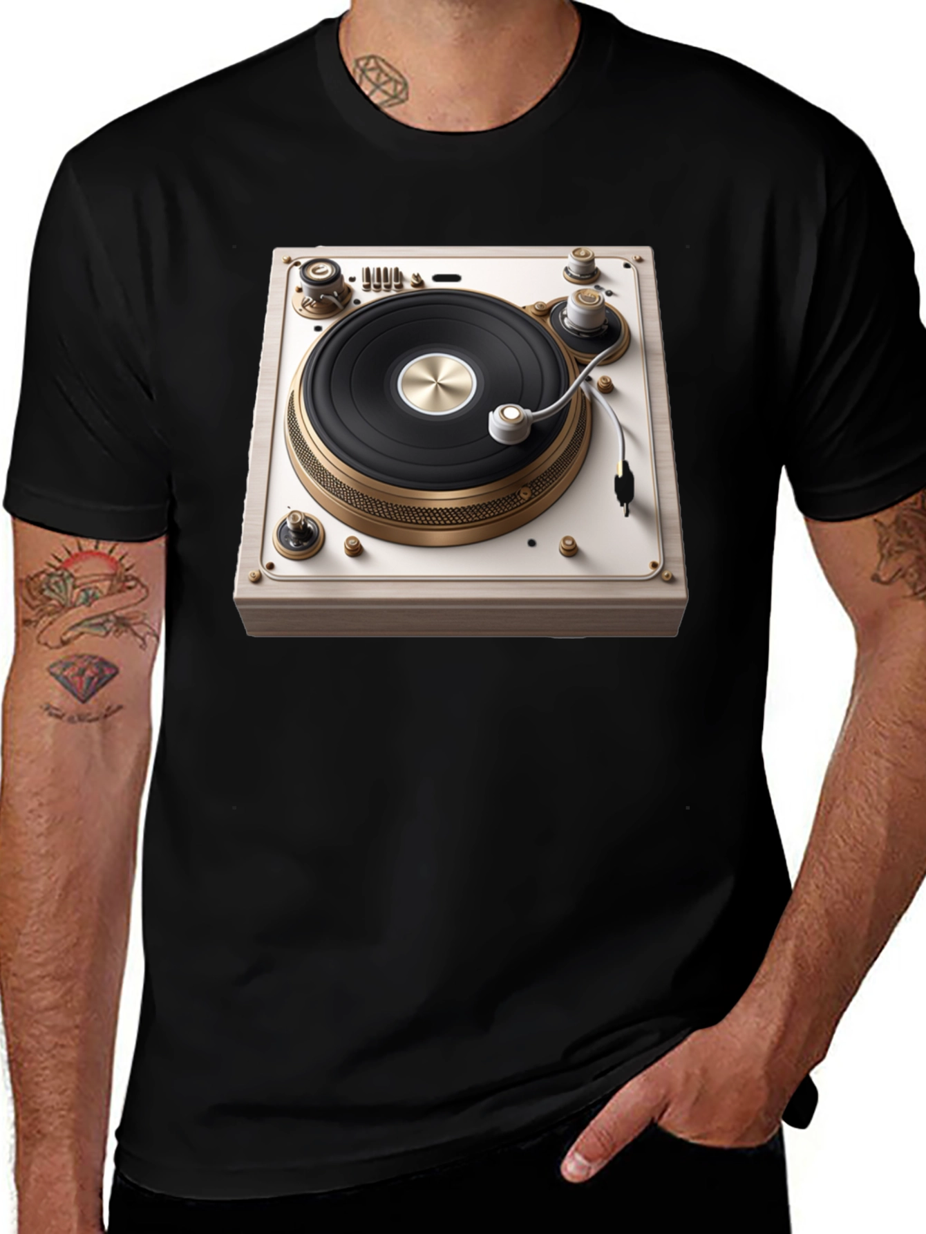 Vintage Turntable Graphic Tee - DJ Inspired