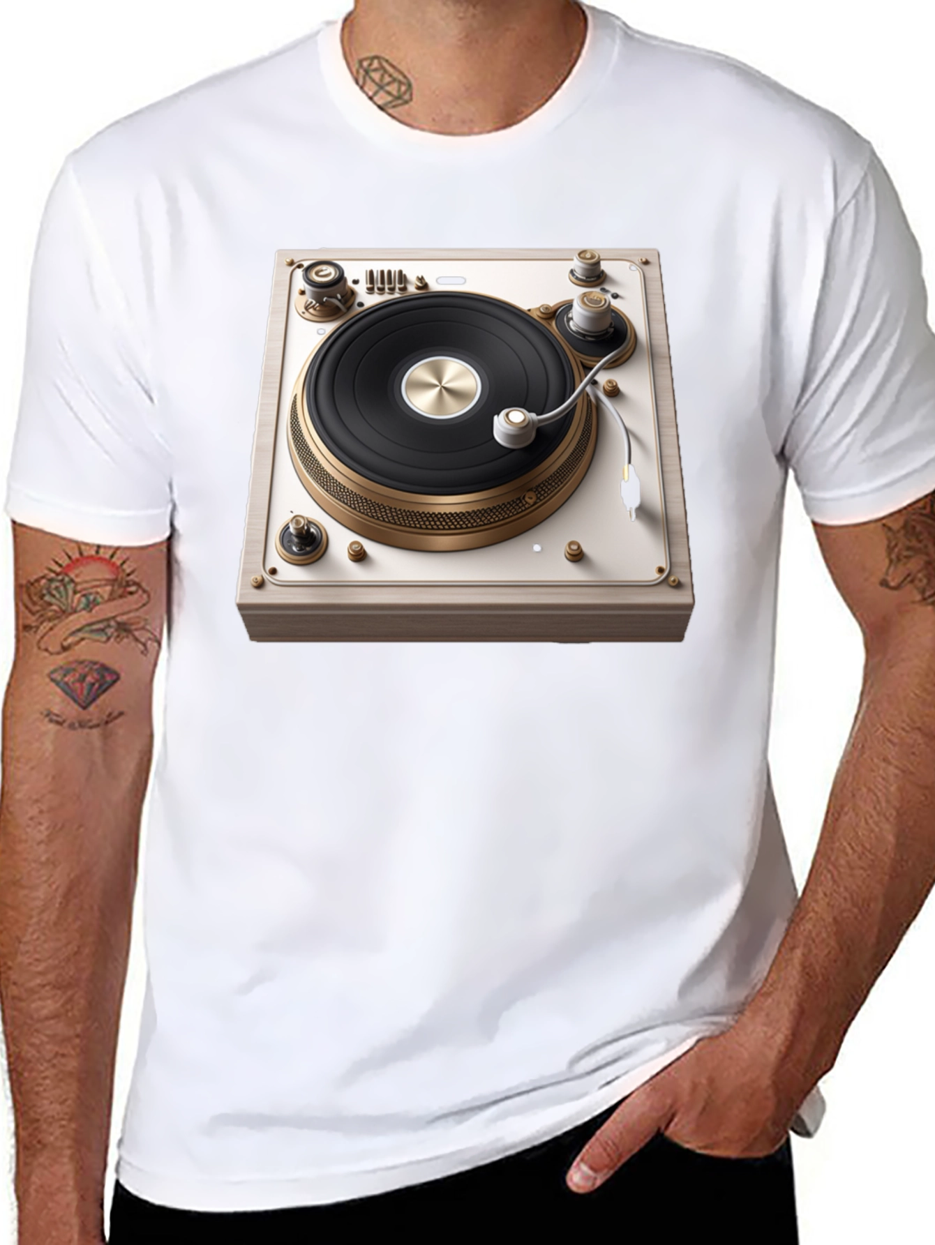 Vintage Turntable Graphic Tee - DJ Inspired