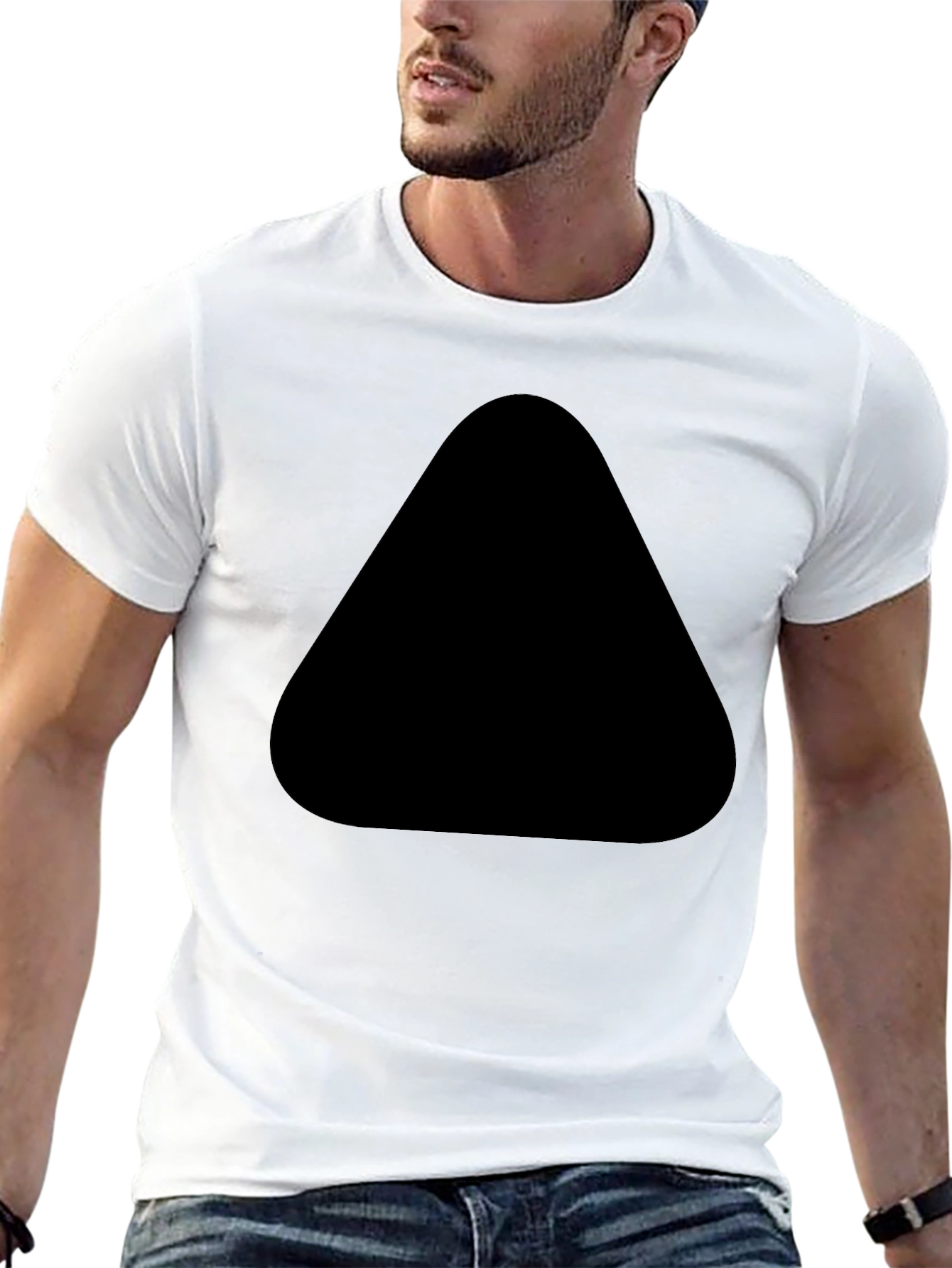 Mens Black Tee with Unique Front Design