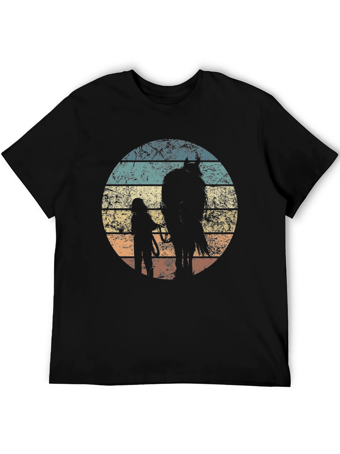 Vintage Horse Lover T-Shirt Equestrian Silhouette Tee