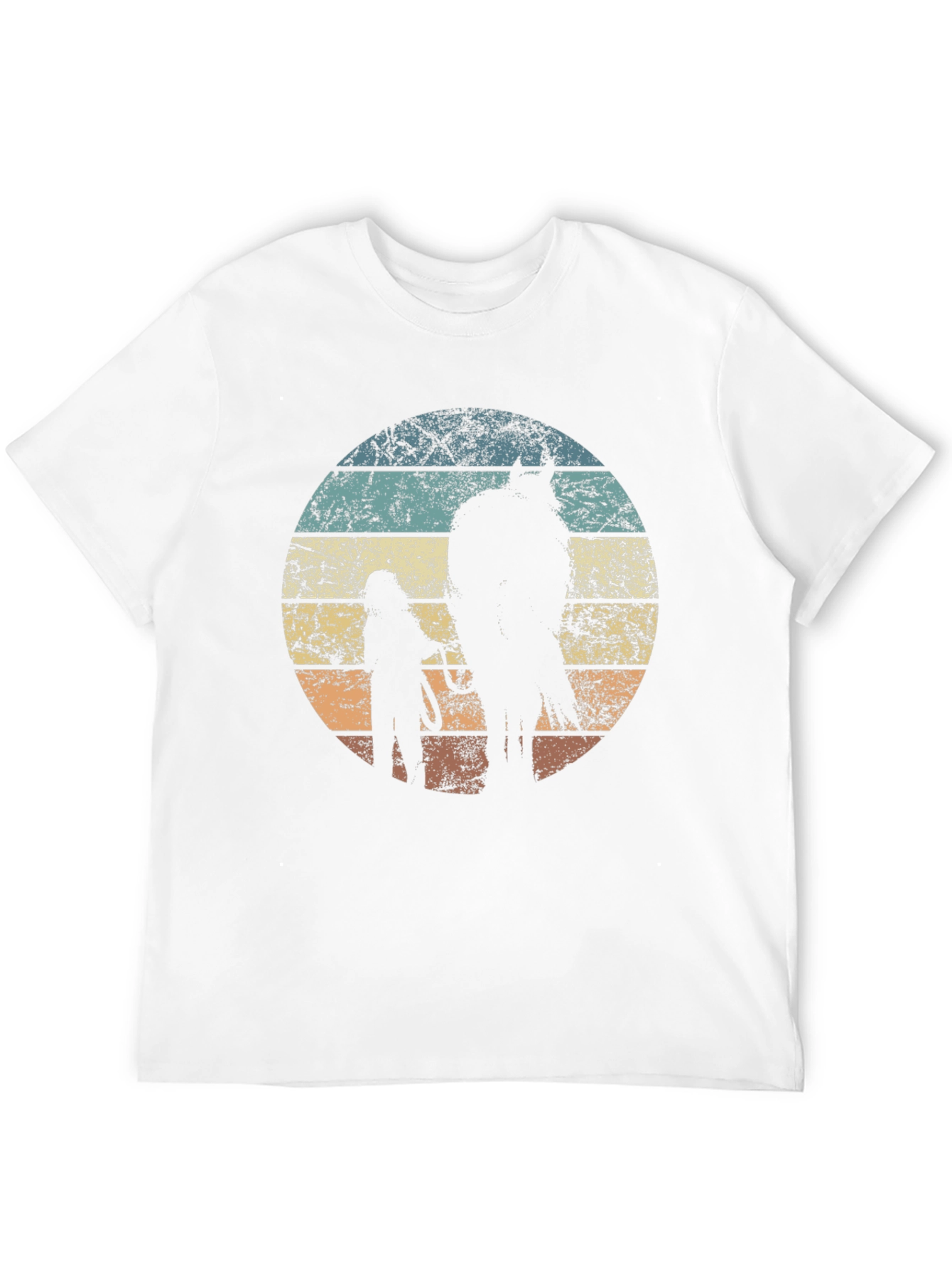 Vintage Horse Lover T-Shirt Equestrian Silhouette Tee