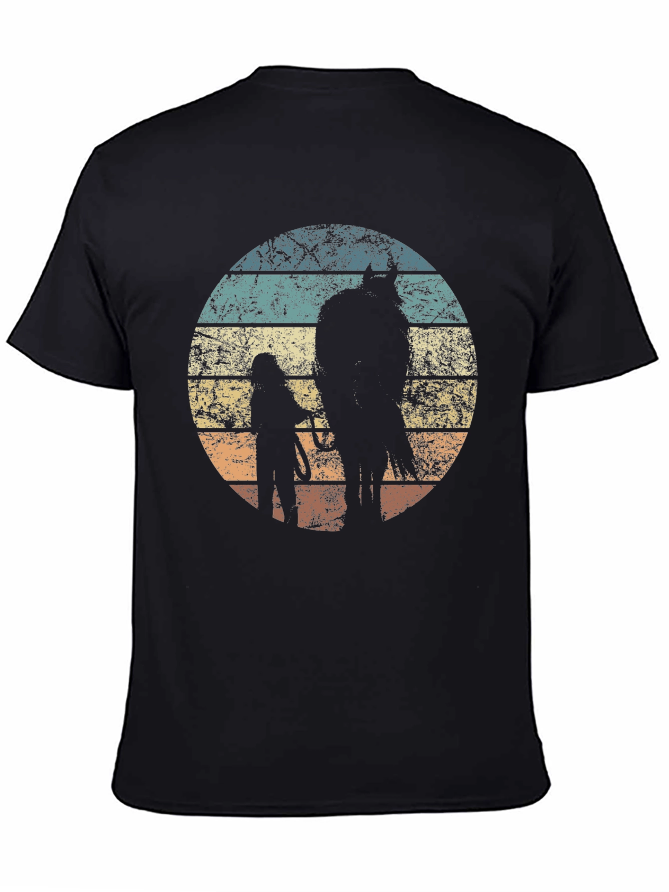 Vintage Horse Lover T-Shirt Equestrian Silhouette Tee