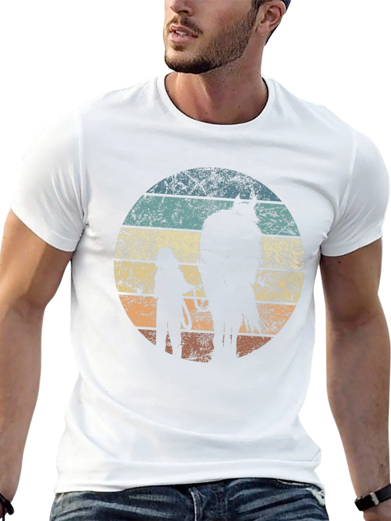 Vintage Horse Lover T-Shirt Equestrian Silhouette Tee