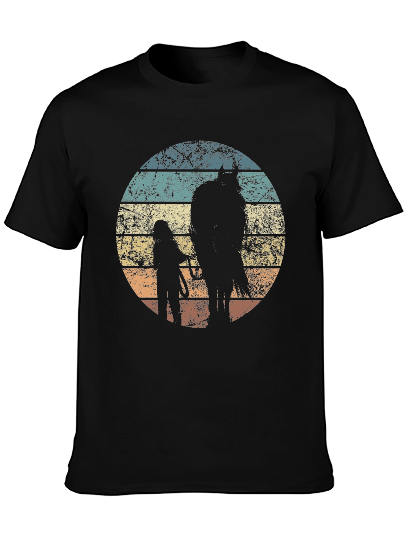 Vintage Horse Lover T-Shirt Equestrian Silhouette Tee