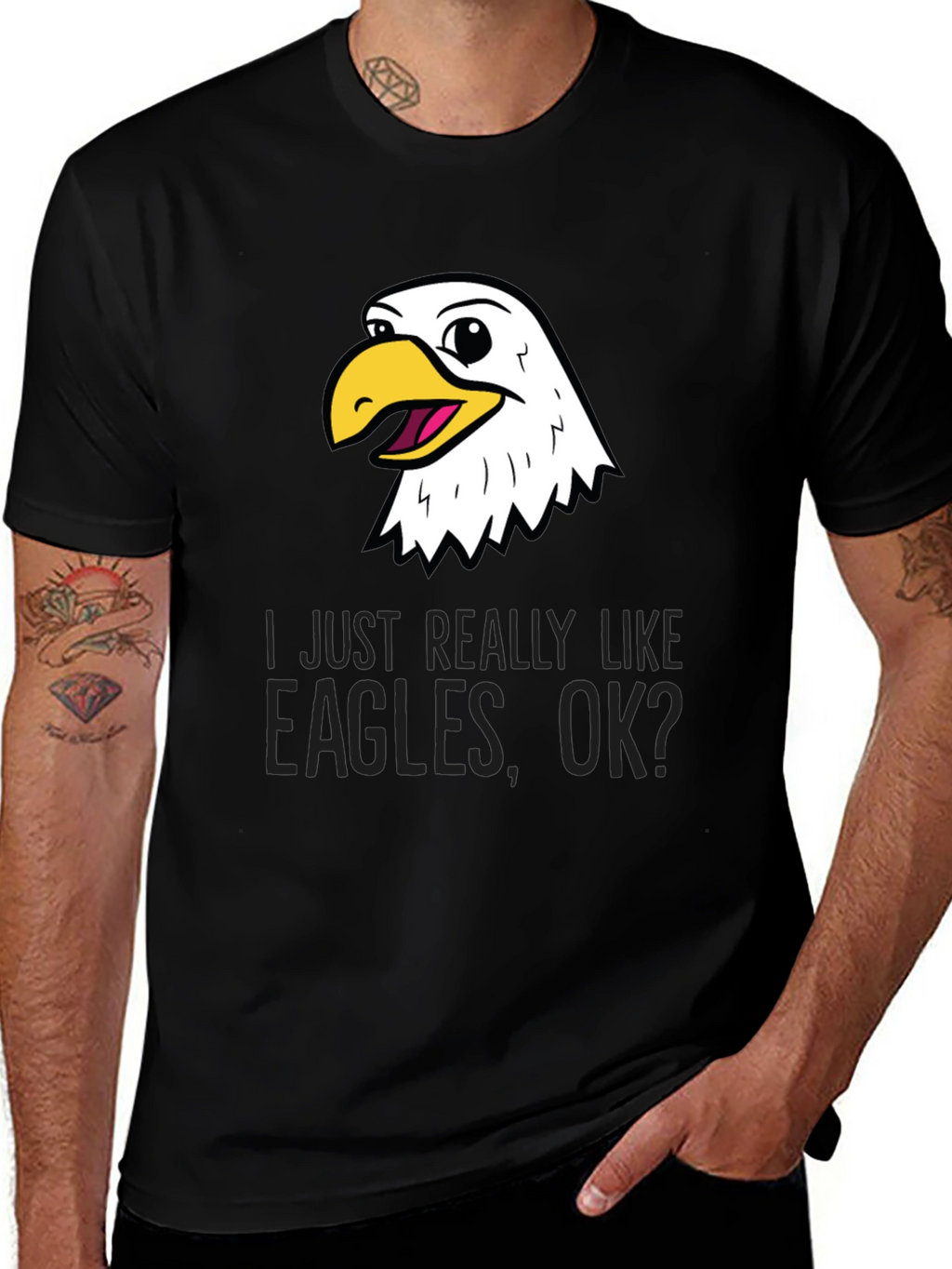 Funny Eagle Lover Black T-Shirt