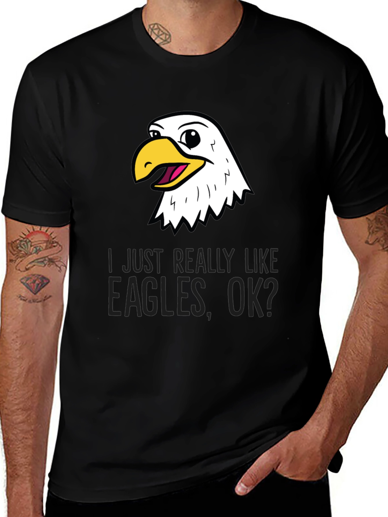 Funny Eagle Lover Black T-Shirt