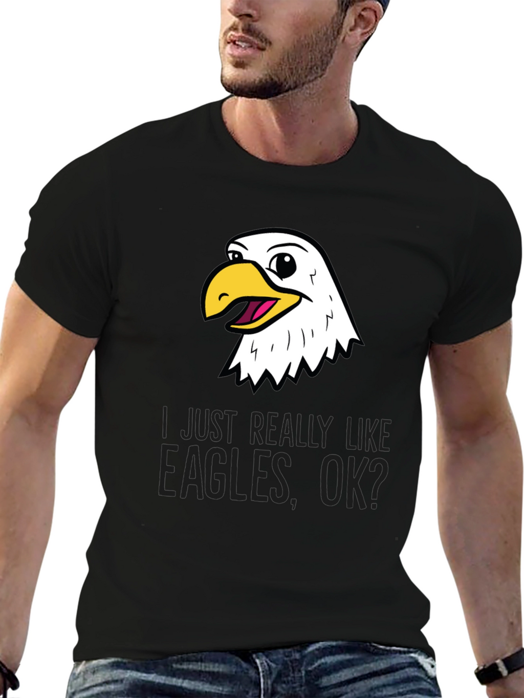 Funny Eagle Lover Black T-Shirt