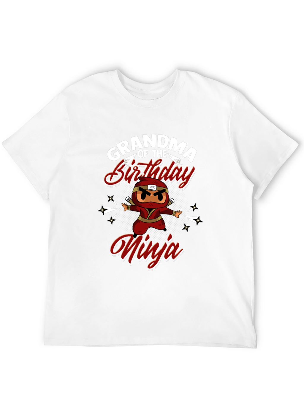 Grandma of the Birthday Ninja Black T-Shirt
